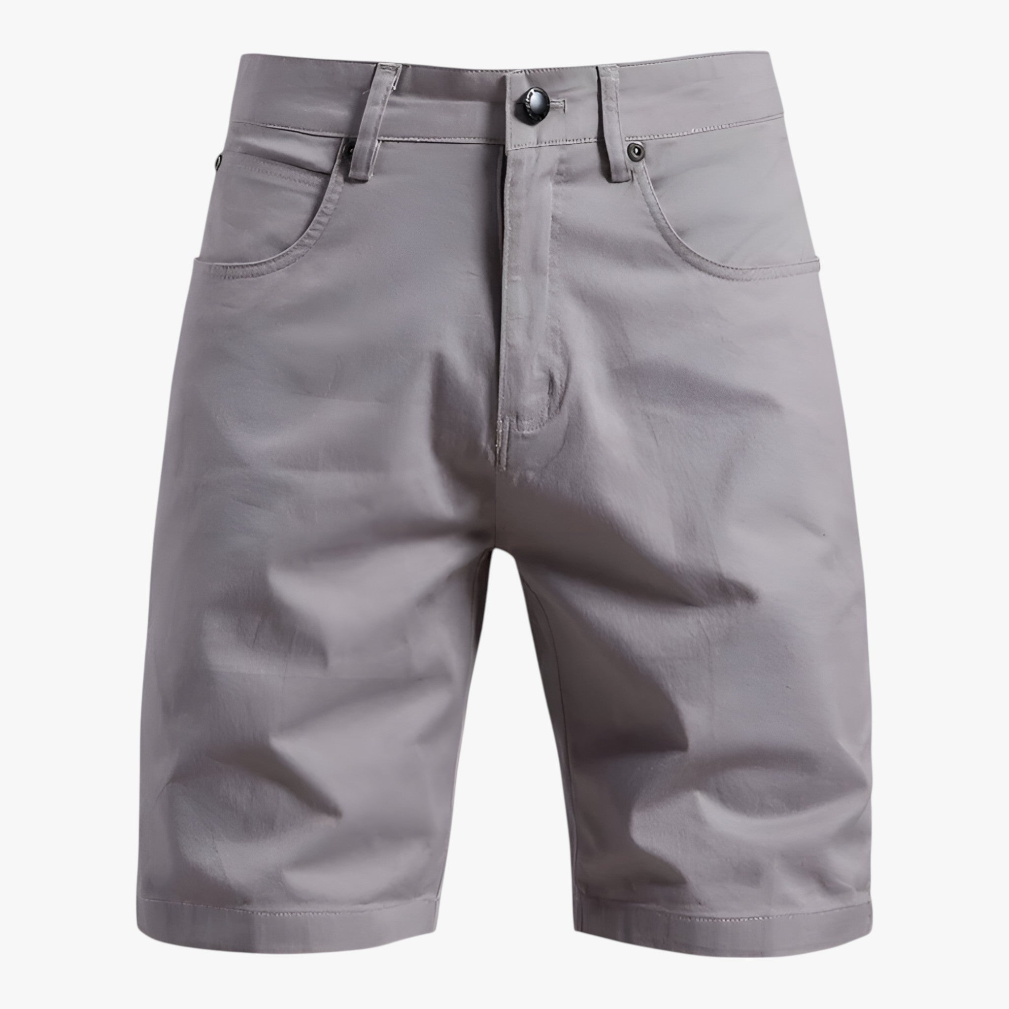 Pantaloni Corti Estivi Confortevoli Uomo Cotone - Grigio Chiaro - abbigliamento estivo abbigliamento outdoor confortevoli corti cotone estivi pantaloni pantaloni comodi pantaloni con tasche pantaloni corti pantaloni corti estivi pantaloni elasticizzati pantaloni in cotone pantaloni traspiranti pantaloni versatili shorts stile casual uomo - Concept Palermo