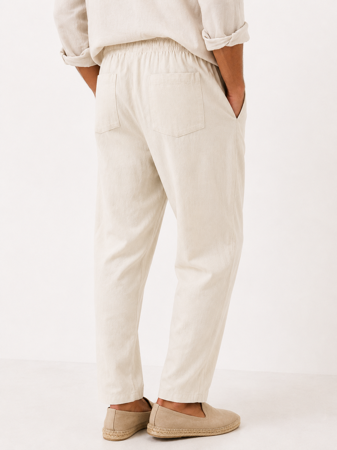 Pantaloni Uomo Casual in Cotone e Lino, Morbidi con Coulisse Regolabile - - aderente linen pants lino men's summer pants morbida pants pants for men uomo vestibilità vestibilità morbida - Concept Palermo
