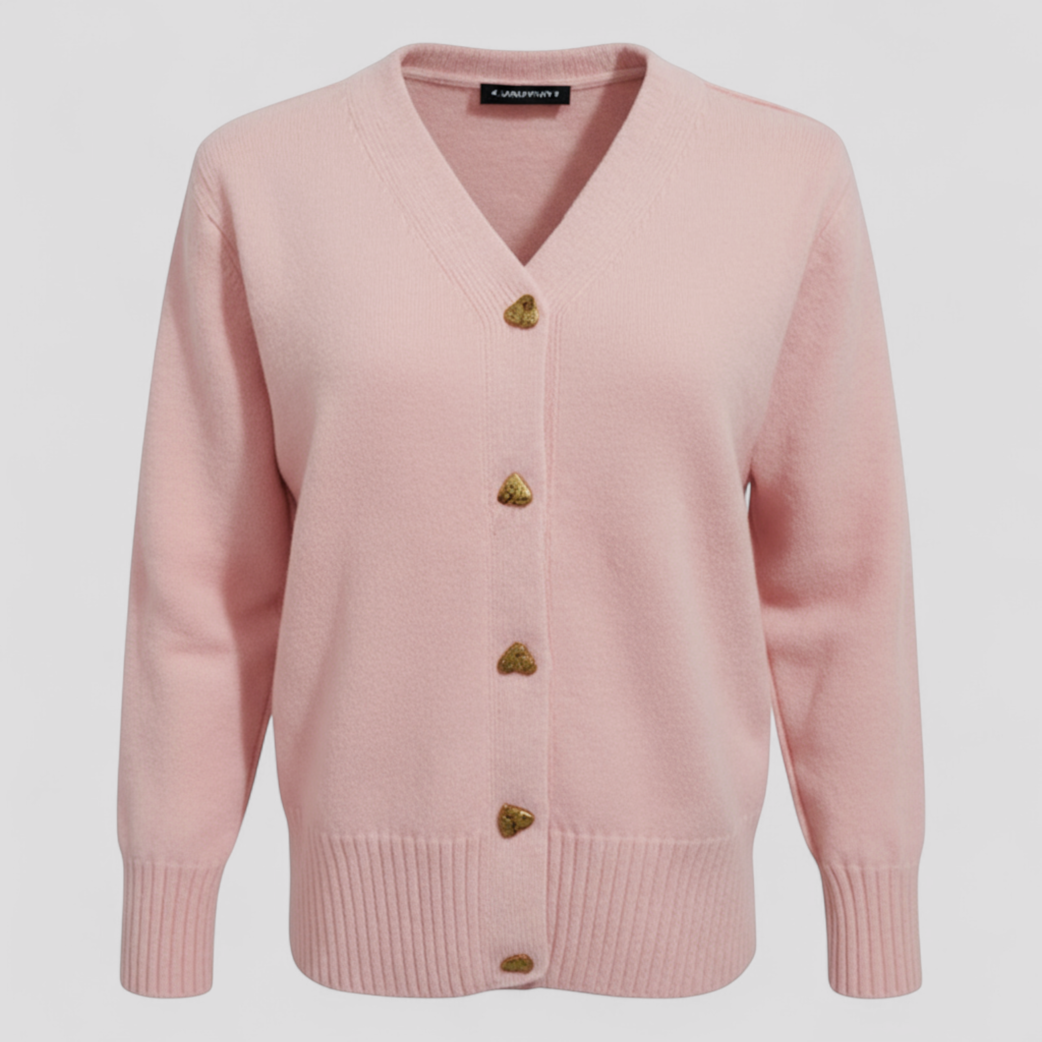 Pullover Donna in Lana Pura con Bottoni - Rosa - abbigliamento donna bottoni casual comfort donna H-line inverno lana maglioni da donna maniche lunghe pullover pullover donna pura stile - Concept Palermo