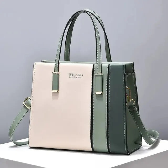 Borsa Donna Patchwork in Ecopelle con Tracolla Regolabile - Stile Boho Chic - Verde - bags borsa borsa patchwork donna new_for_google patchwork regolabile tracolla - Concept Palermo