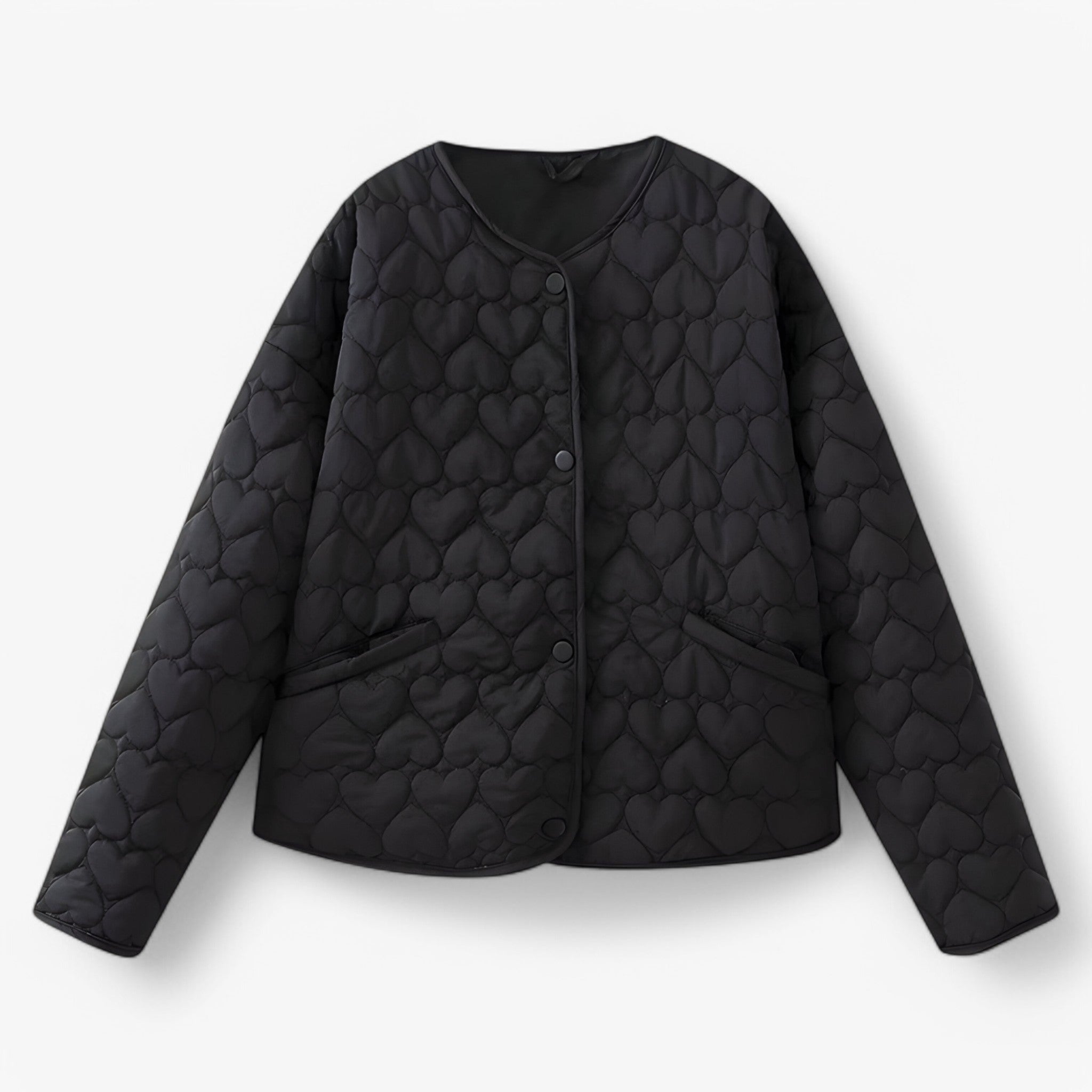Giacca trapuntata a cuore - Comfort versatile per l'autunno/inverno - Nero - autunno comfort cotton jacket cuore giacca giacca trapuntata inverno jacket Jacket women Jackets & Coats trapuntata versatile winter jacket Winter jacket women - Concept Palermo