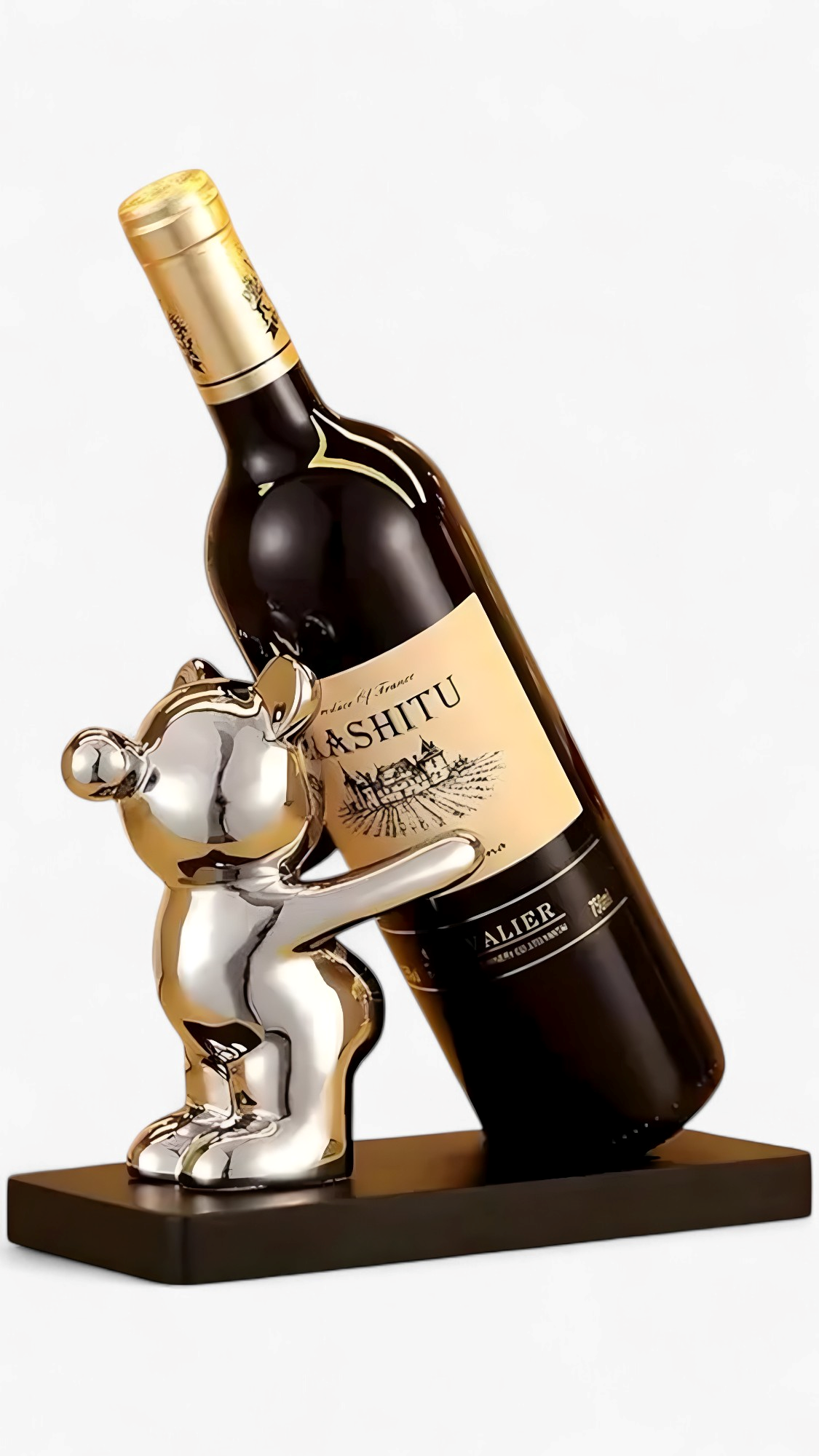 Porta Bottiglie Vino Ceramica Orso Decorativo Uomo - Argento - accessori cucina decorativi bottiglie ceramica decorativo decorazione casa orso home & garden organizzazione bottiglie vino orso porta porta bottiglie porta bottiglie ceramica porta bottiglie in ceramica porta bottiglie orso portabottiglie compatto portabottiglie design unico stile e funzionalità cucina supporto vino ceramica uomo - Concept Palermo