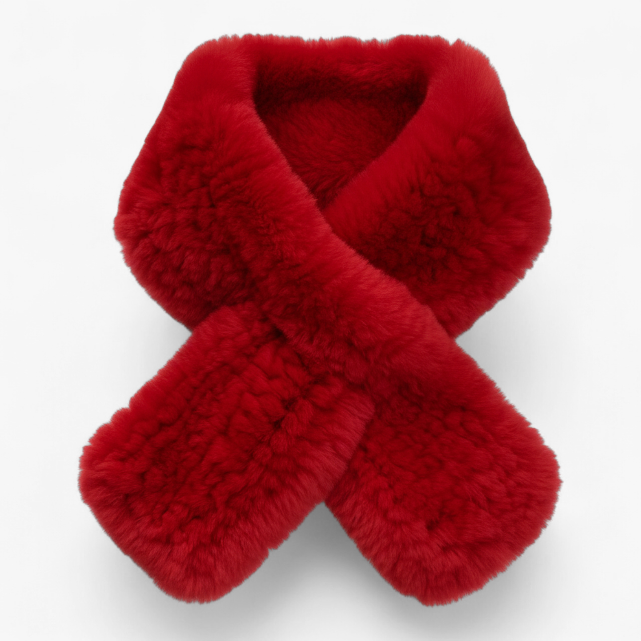 Sciarpa di Pelliccia per Donne - Rosso Lunghezza 88cm - accessorio elegante donne moda invernale pelliccia pelliccia di coniglio rex sciarpa sciarpa calda sciarpa corta sciarpa di lusso sciarpa di pelliccia sciarpa invernale sciarpa naturale sciarpa pelliccia sciarpe - Concept Palermo