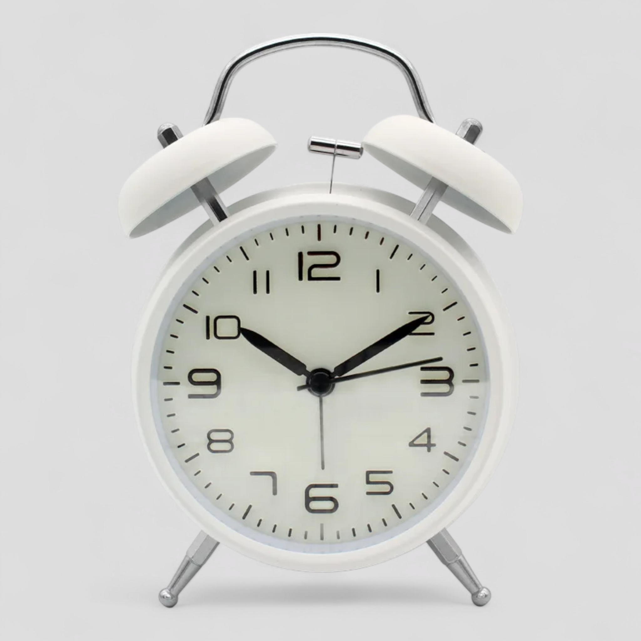 Sveglia Retrò Metallo Luminosa Doppia Campana - Allarme Forte Silenziosa Premium - Bianco - alarme alarme forte cloche cross-from-marche-lino-15717501862237 double forte horloges lumineux métal New-google réveil réveil 4 pouces réveil de bureau réveil fort réveil lumineux réveil rétro réveil silencieux réveil sur batterie réveil vintage réveil à double cloche - Concept Palermo
