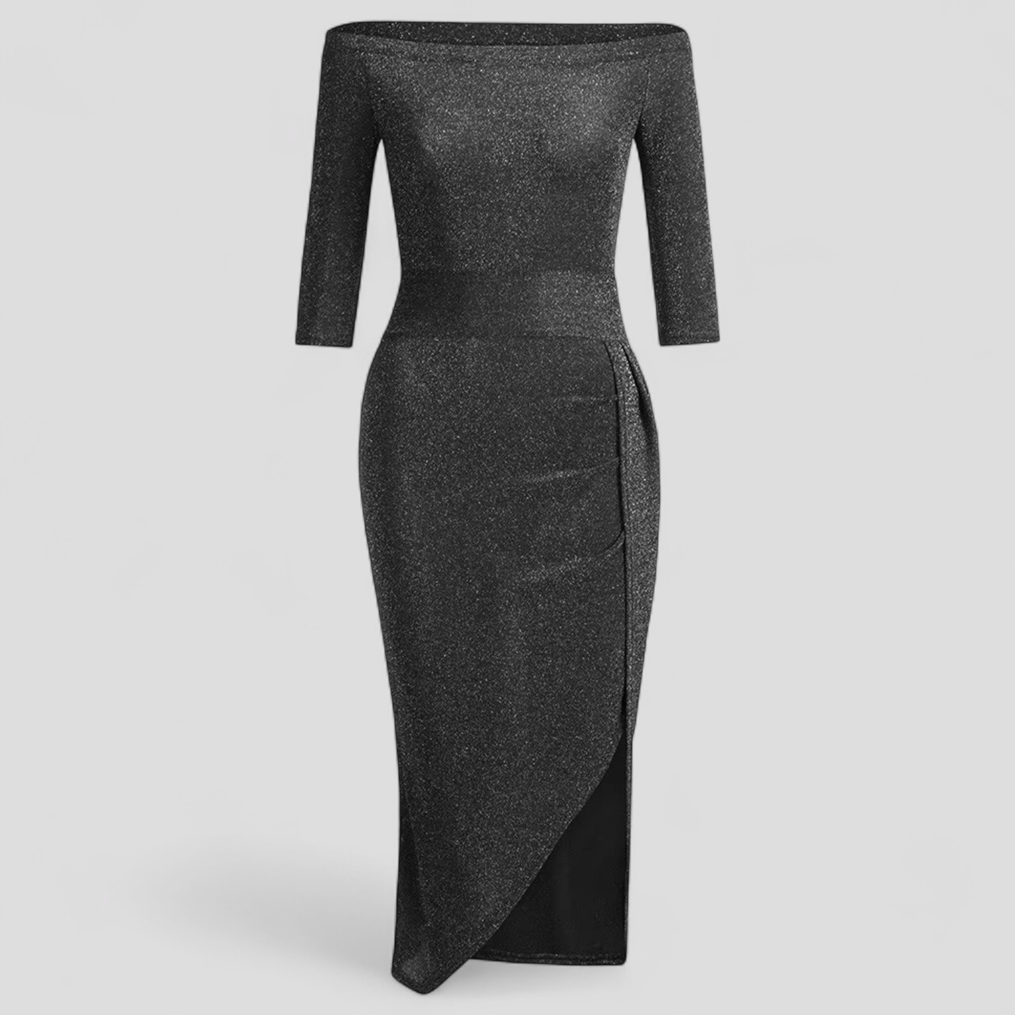 Abito Donna Nero in Ecopelle Aderente con Spalle Scoperte - Elegante e Moderno - Nero - abito abito spalle donna dresses pelle scoperte spalle - Concept Palermo