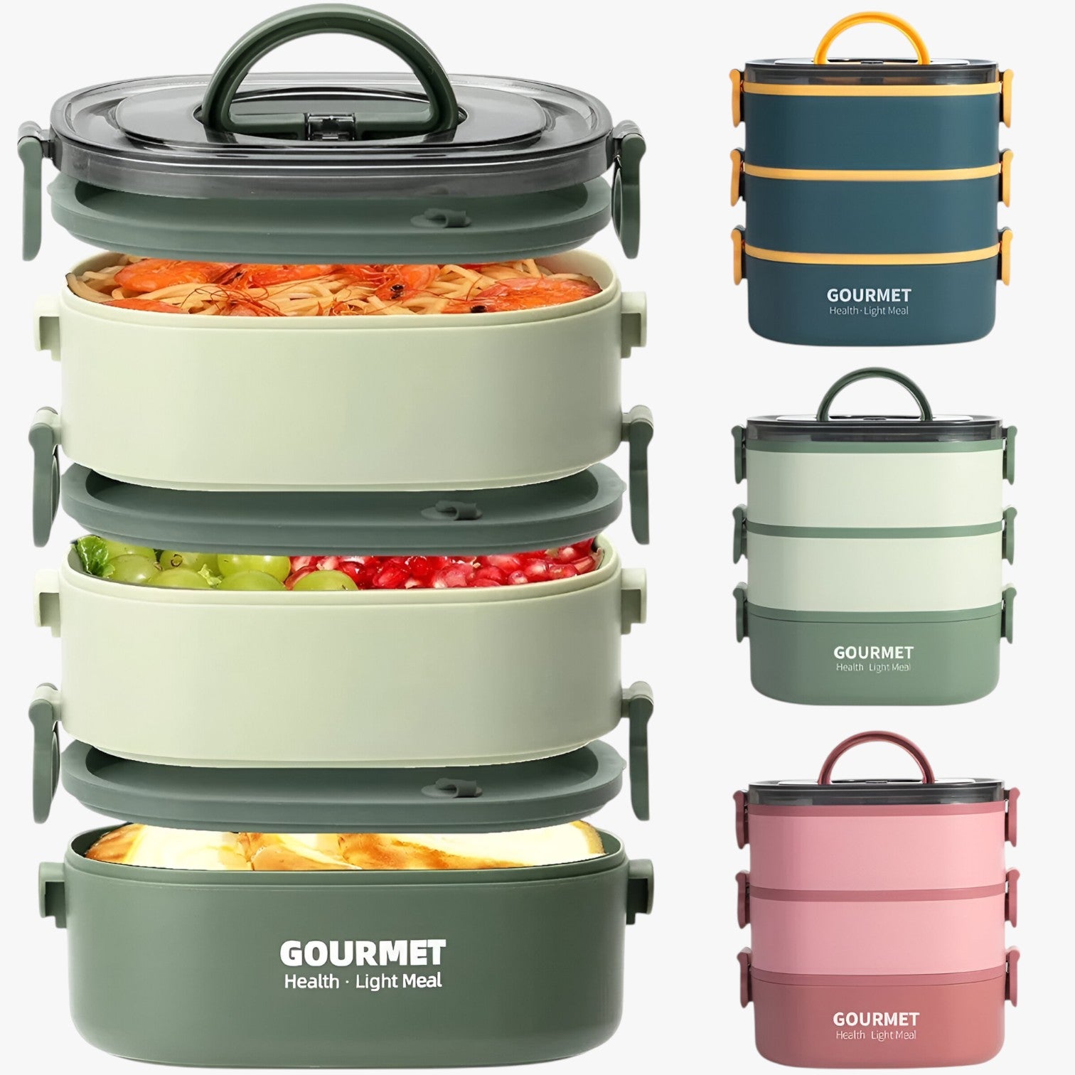 Scatola Pranzo da 2000ML a Prova di Perdite con 3 Scomparti Uomo - - Kitchen kitchen & dining lunch box perdite pranzo prova scatola scatola pranzo scomparti uomo - Concept Palermo