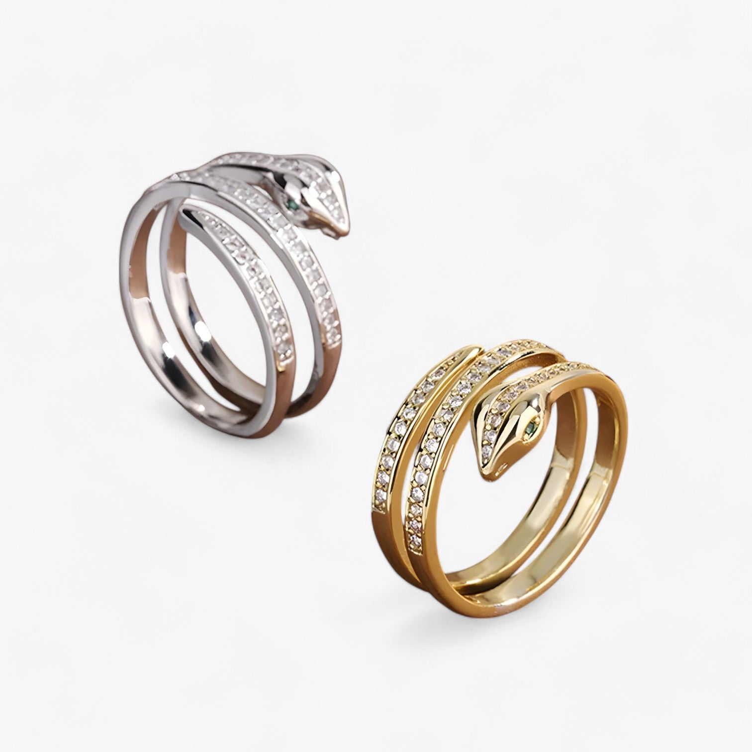 Anello slangiforme con zirconia – Anello in rame regolabile per donne - - Accessories Jewelry anello anello slangiforme donne jewelry rame regolabile Rings slangiforme womens ring zirconia - Concept Palermo
