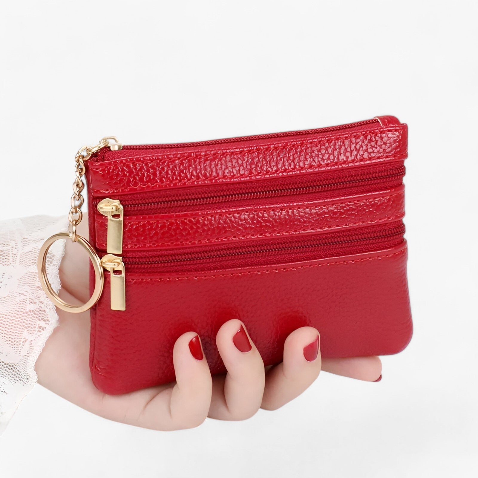 Portafoglio Donna 3 Zip – Stile e Praticità - rosso - donna portafoglio portafoglio donna praticità stile wallet wallets womens wallet - Concept Palermo