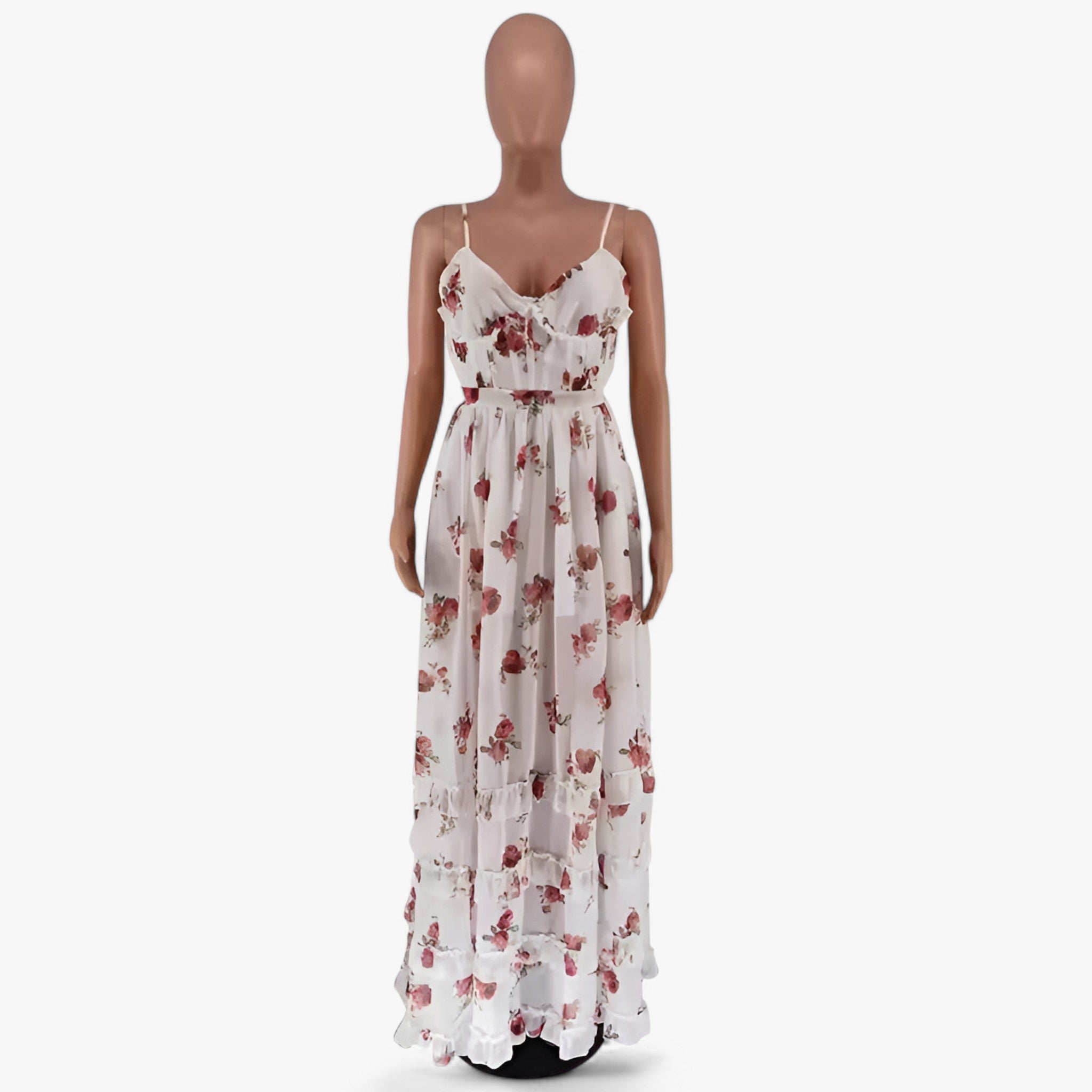 Abito Lungo Donna Avvolgente da Spiaggia in Chiffon Floreale per Vacanze Estive - - abito abito spiaggia avvolgente donna dresses spiaggia WOMEN women dress - Concept Palermo
