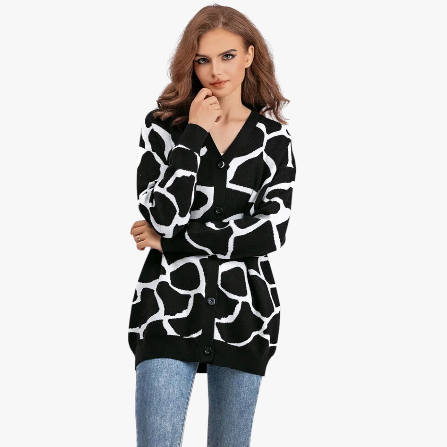 Cardigan chic a maglia larga – Eleganza leggera per l'autunno Donna - - autunno cardigan cardigan chic chic donna eleganza larga leggera Sweater sweater women sweaters & cardigans - Concept Palermo