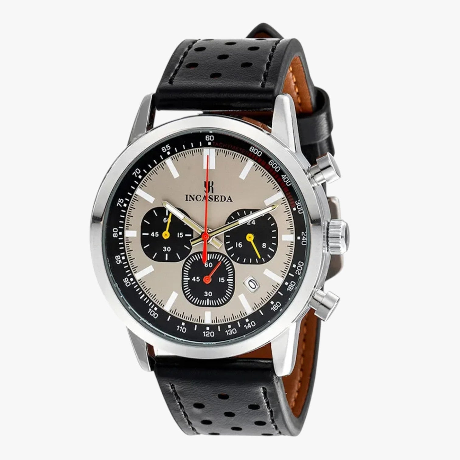 Orologio Uomo INCASEDA Cronografo al Quarzo Lusso, Ultra Luminoso, Elegante - Black Grey - cronografo incaseda luminoso orologio orologio uomo quarzo uomo watch watch for men watches WATCHES FOR MEN - Concept Palermo