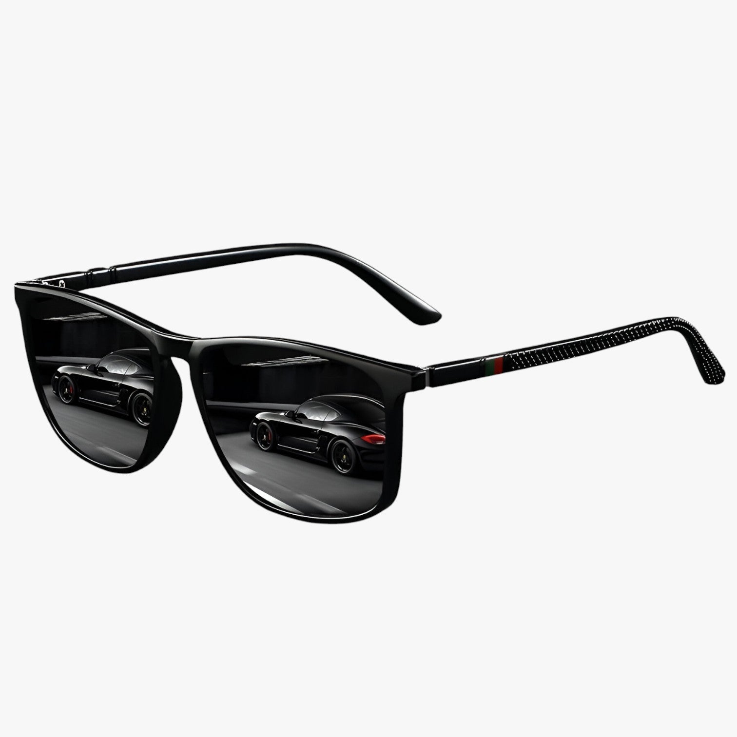 Occhiali da Sole Uomo Polarizzati Vintage Bianco/Nero, Protezione UV400 - Nero - Fashion Sunglasses mens sunglasses occhiali occhiali polarizzati polarizzati strisce sunglasses uomo vintage - Concept Palermo