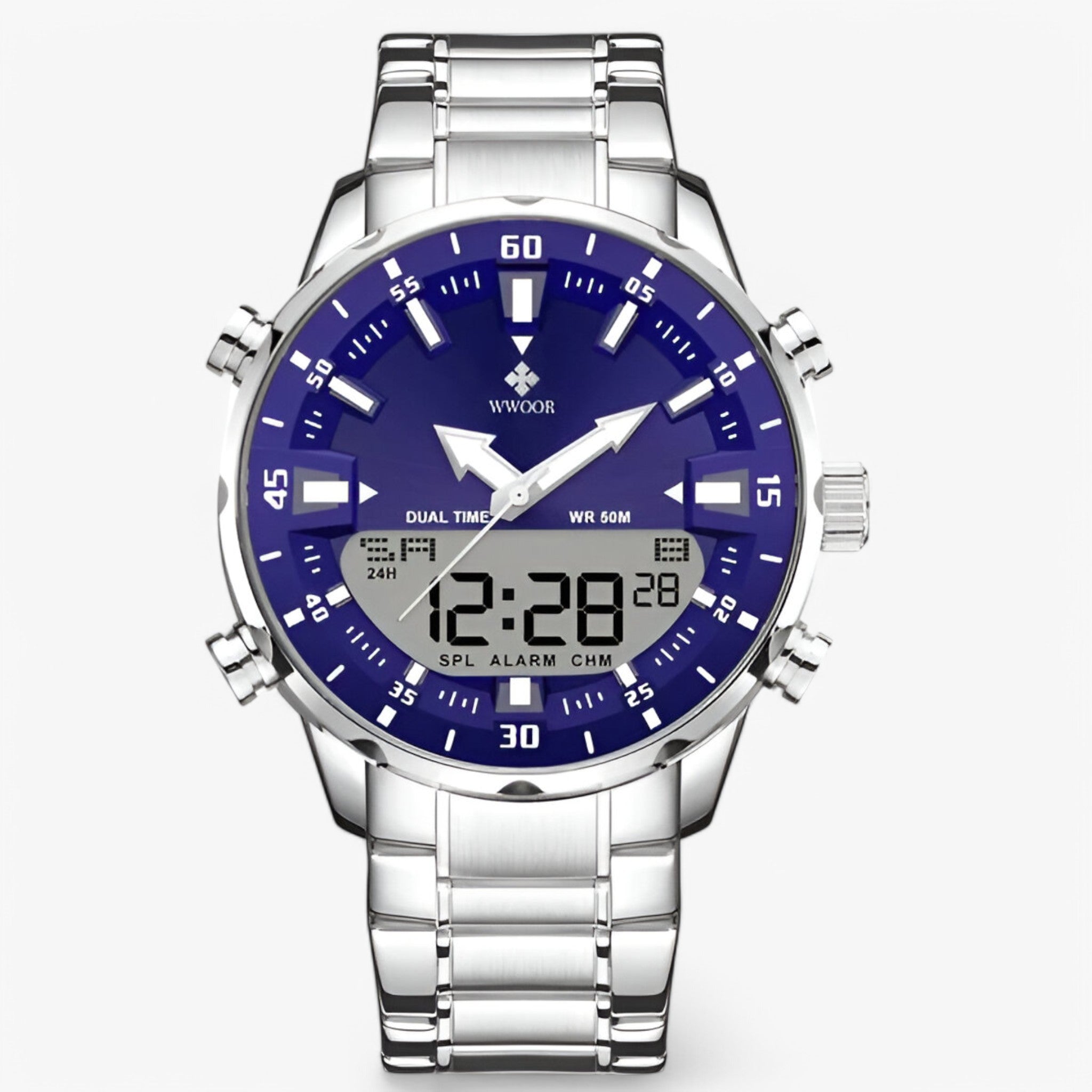 Orologio Militare di Lusso in Acciaio - Blu argento - accessoires acciaio horloges militare orologio orologio militare watches - Concept Palermo