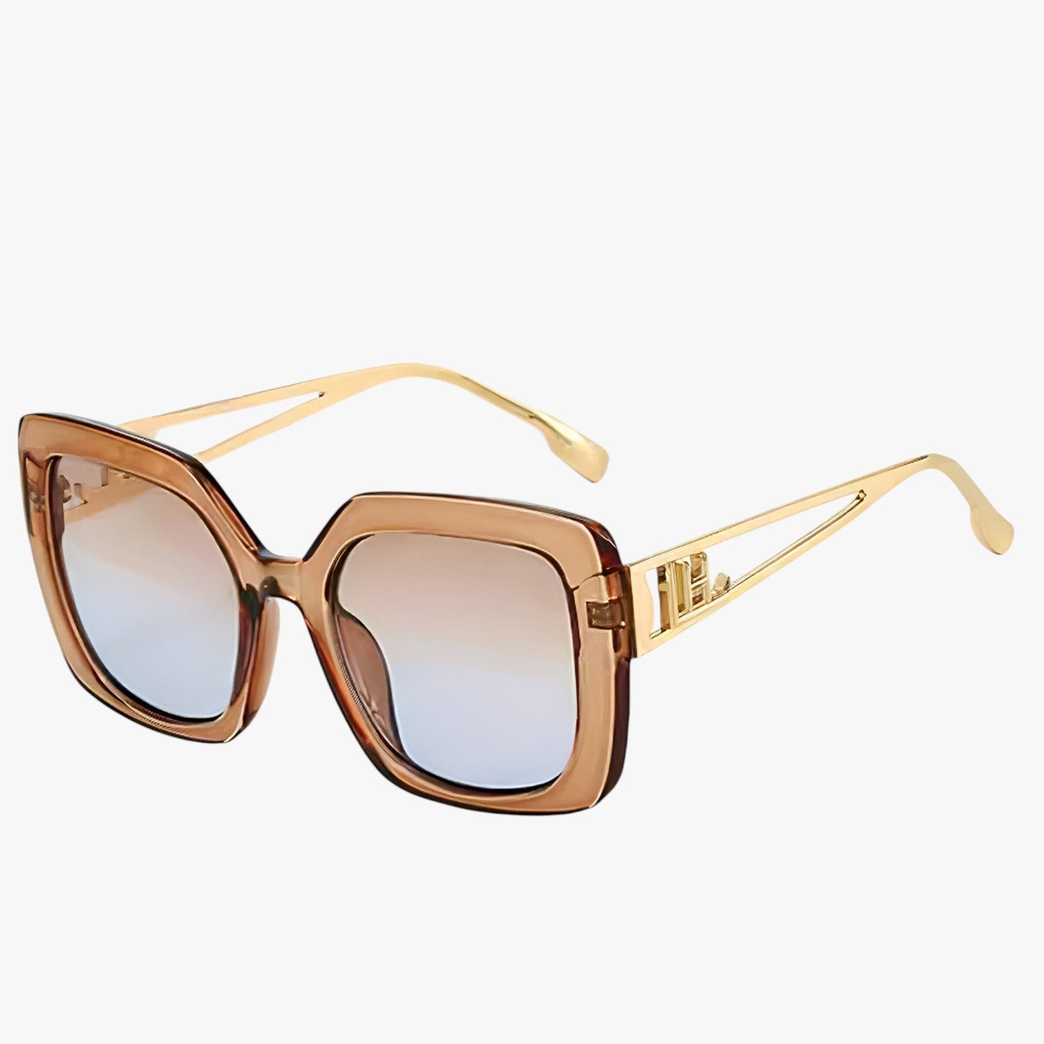 Occhiali da sole vintage con montatura trasparente e lenti a gradiente di lusso - champagne - Cat Eye Sunglasses Fashion Sunglasses gradiente lenti montatura occhiali occhiali sole polarized sunglasses women sole sunglasses trasparente - Concept Palermo