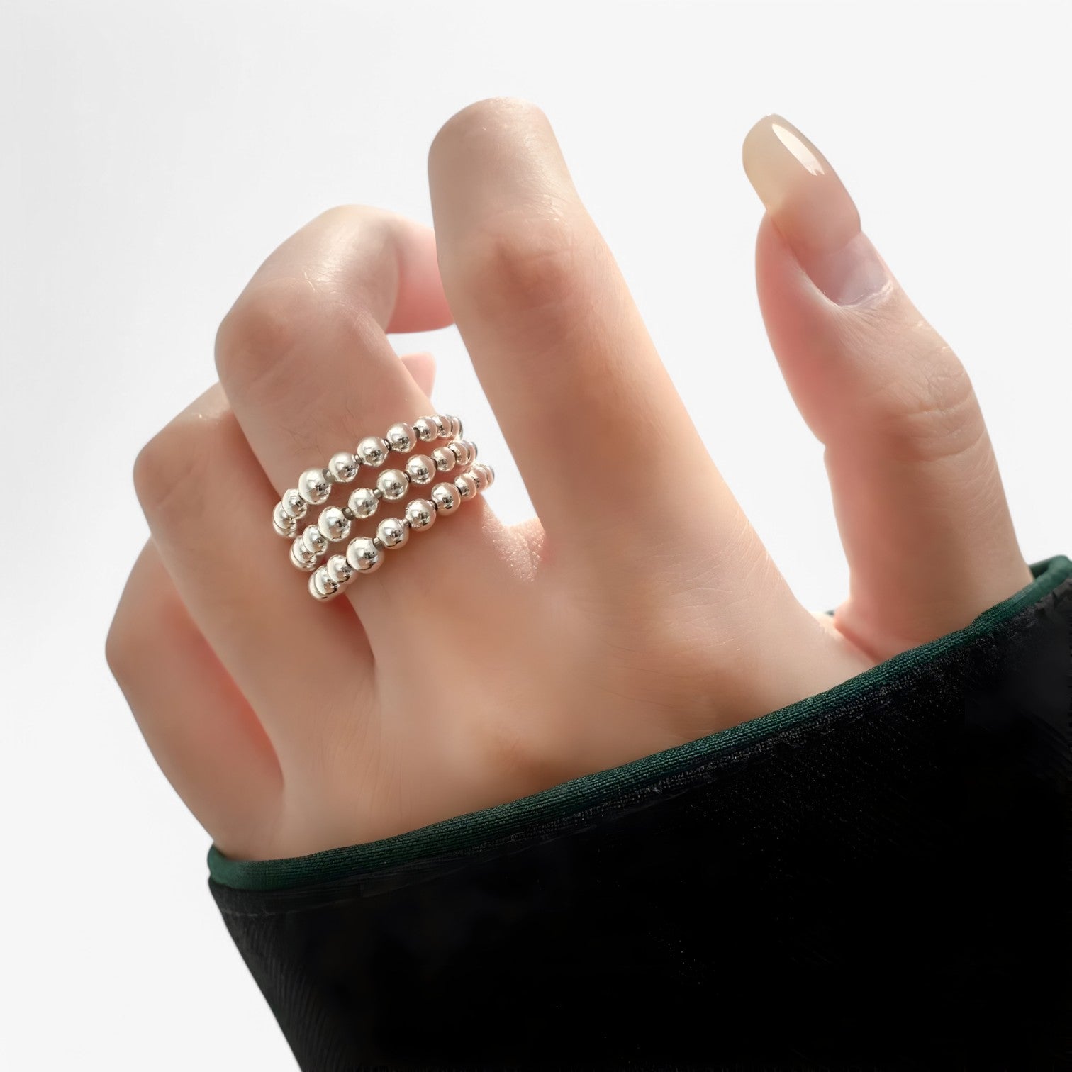 E Unica - Anello geometrico in argento a tre strati fatto a mano - - Accessories Jewelry anello fatto geometrico jewelry mano Rings strati unica womens ring - Concept Palermo