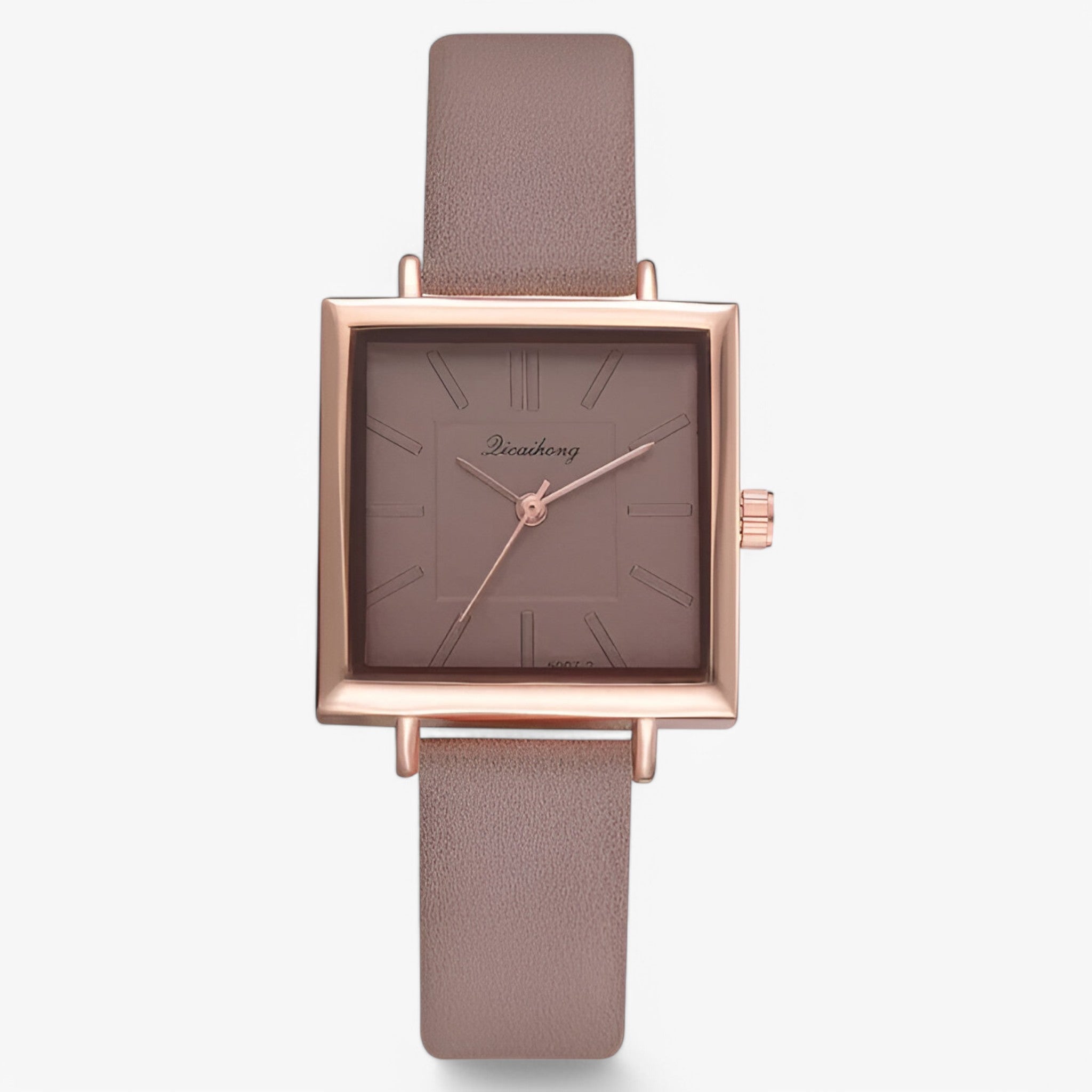 Orologio da donna in oro rosa con cinturino in pelle e movimento al quarzo - Marrone - cinturino donna female watch movimento orologio orologio donna pelle quarzo watch for women watches - Concept Palermo