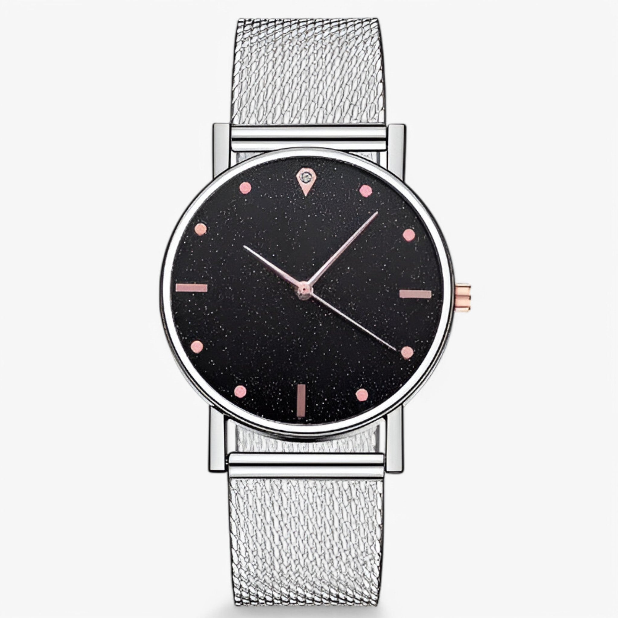 Orologio da Uomo in Oro Rosa con Quadrante a Cuore, Elegante e Moderno - Argento Nera-3 - cuore female watch orologio orologio quadrante quadrante uomo watch for women watches - Concept Palermo
