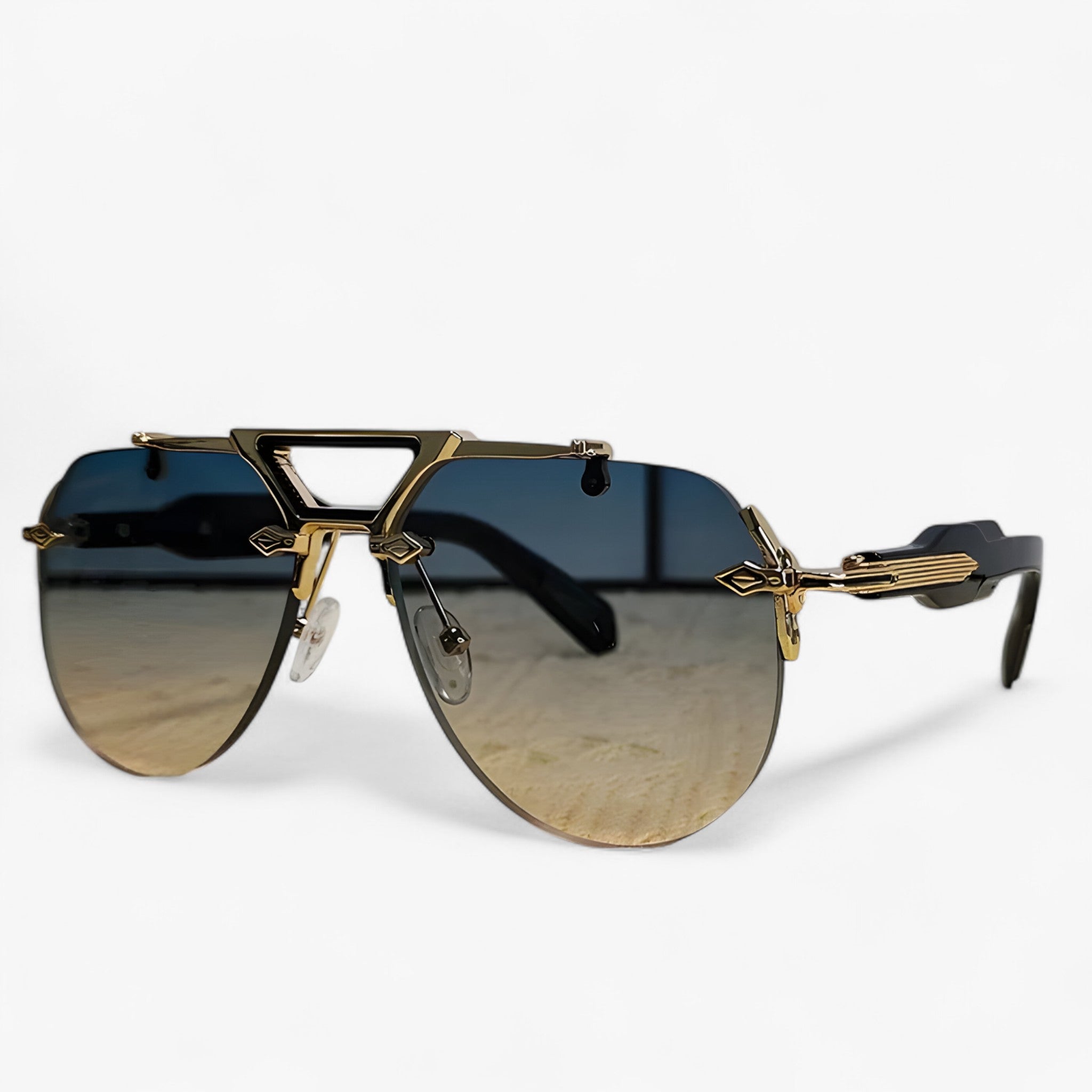 Occhiali da sole punk semi-senza montatura Uomo - OroVerdeGiallo - accessoires montatura occhiali occhiali sole punk semi sole sunglasses uomo zonnebrillen - Concept Palermo