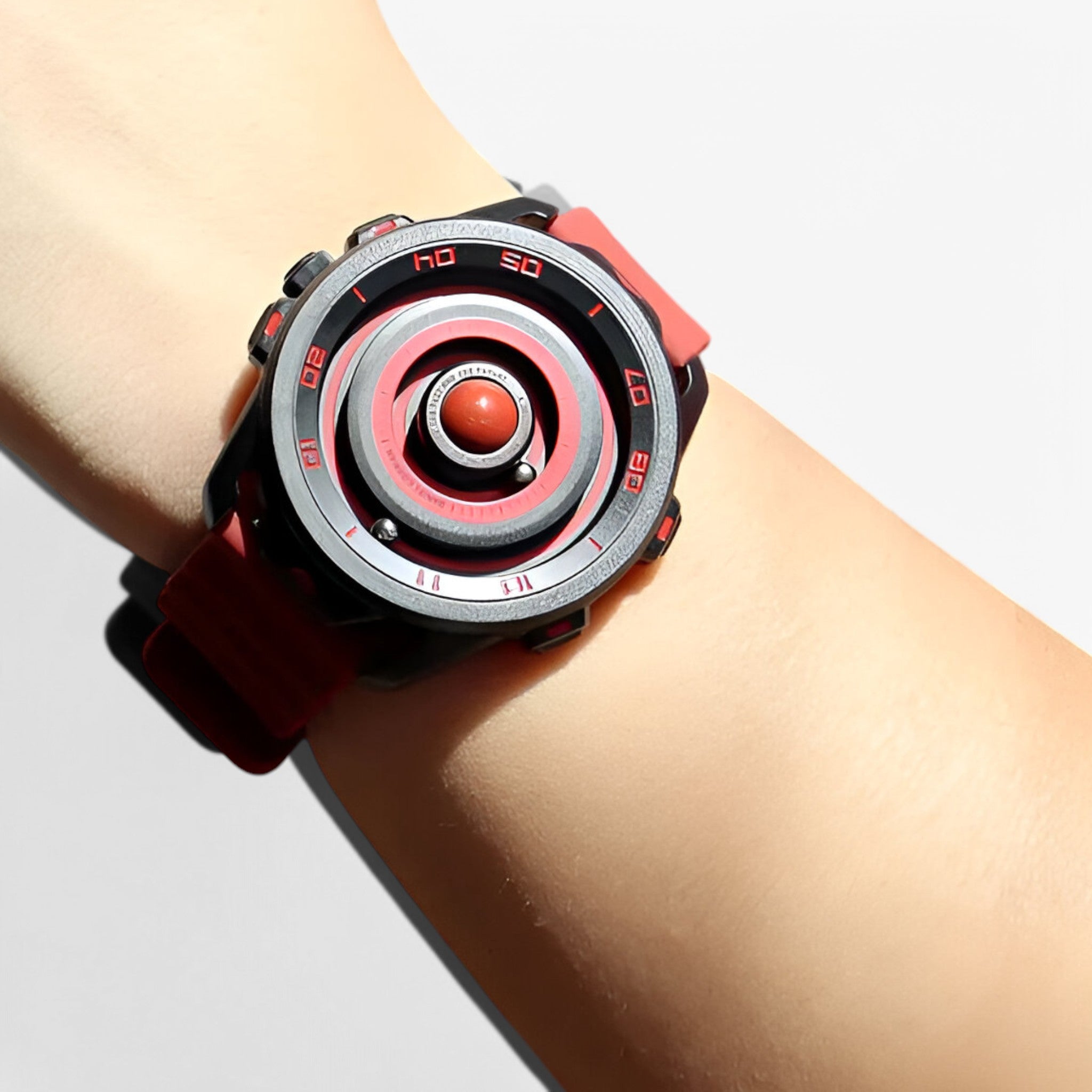 Orologio Sportivo al Quarzo con Design Magnetico Rosso Uomo - - design magnetico mens watch orologio orologio sportivo quarzo sportivo uomo watch for men watches - Concept Palermo