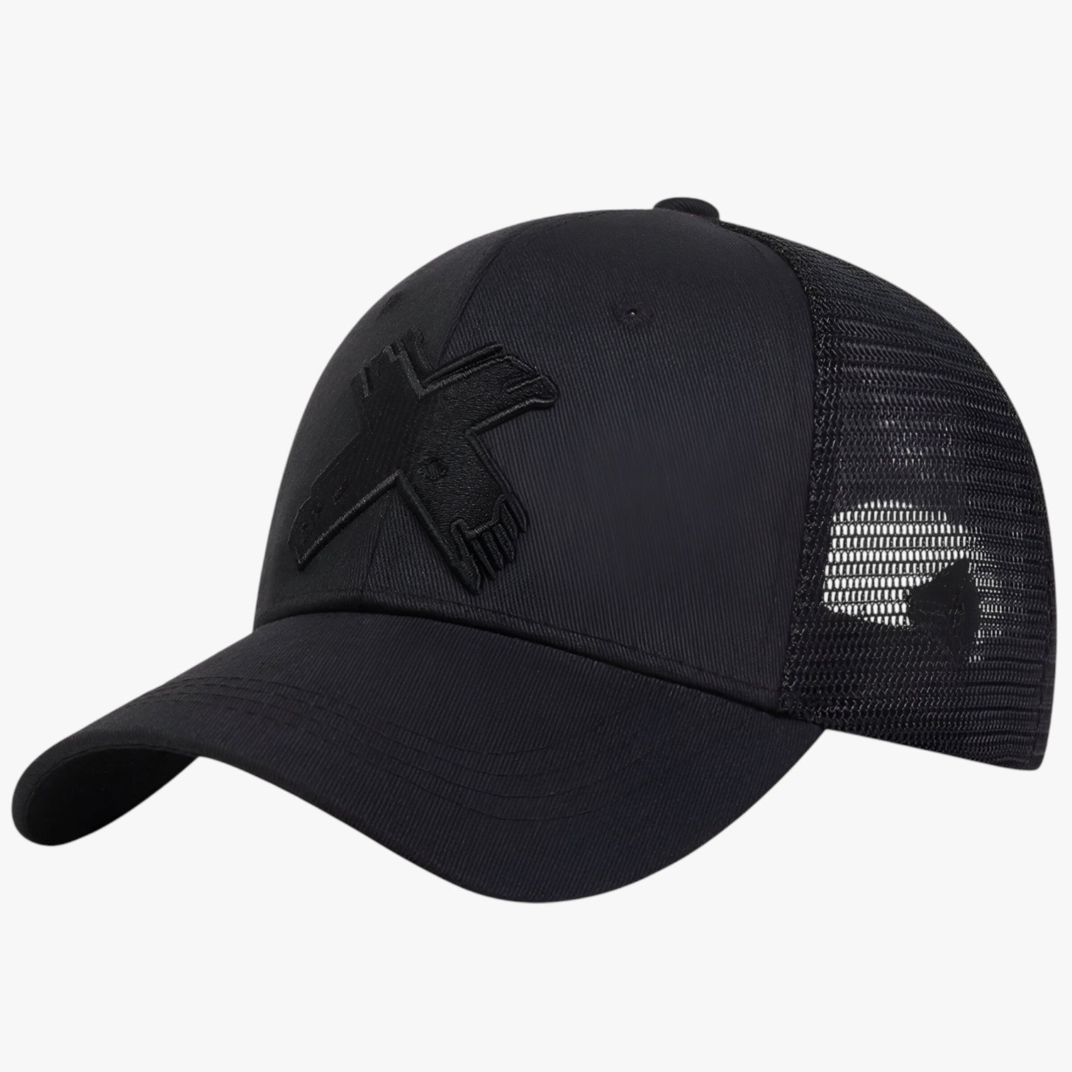 Berretto estivo con rete e ricamo X Lino Uomo - nero - Baseball caps berretto berretto estivo caps estivo lino men's hat mens cap rete ricamo uomo - Concept Palermo