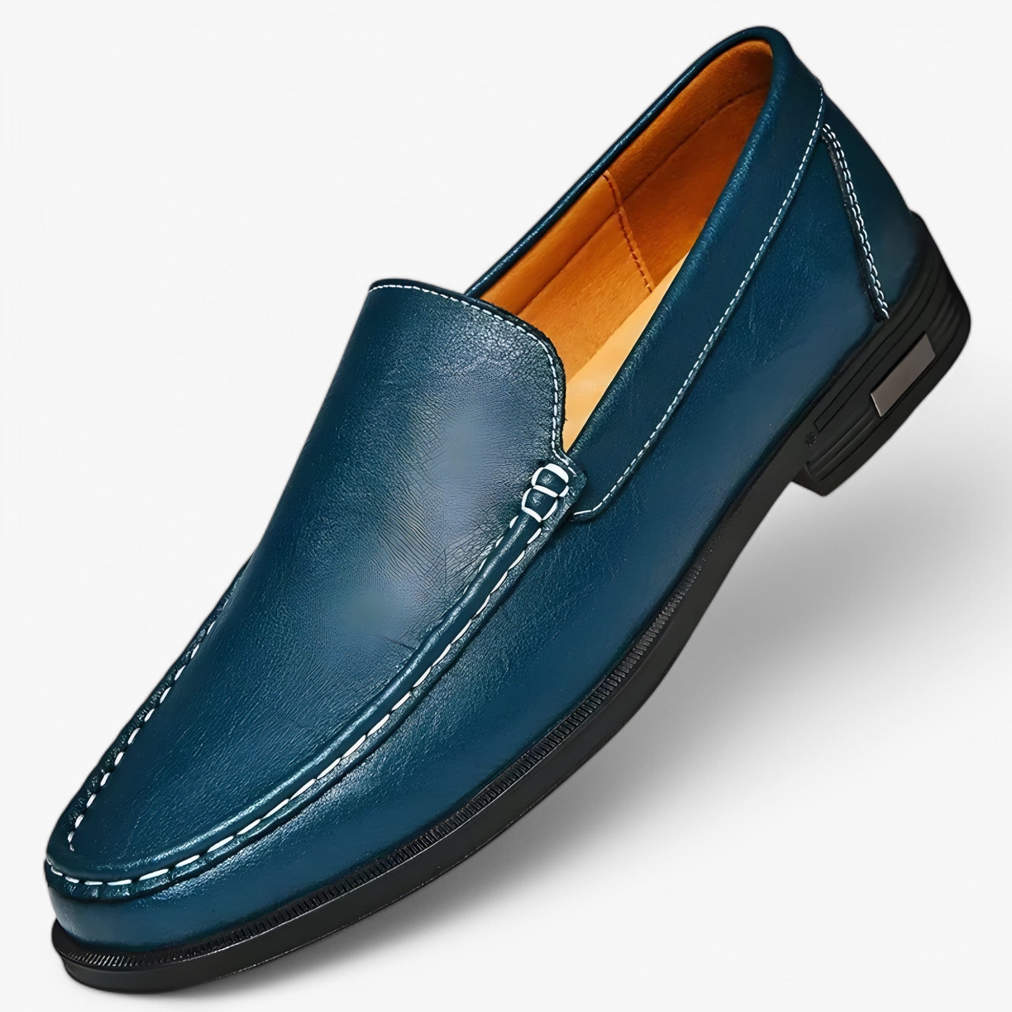 Mocassini Uomo Marroni in Vera Pelle Artigianali Eleganti Comfort Fit - Blu - eleganti Footwear mocassini mocassini uomo pelle shoes uomo - Concept Palermo