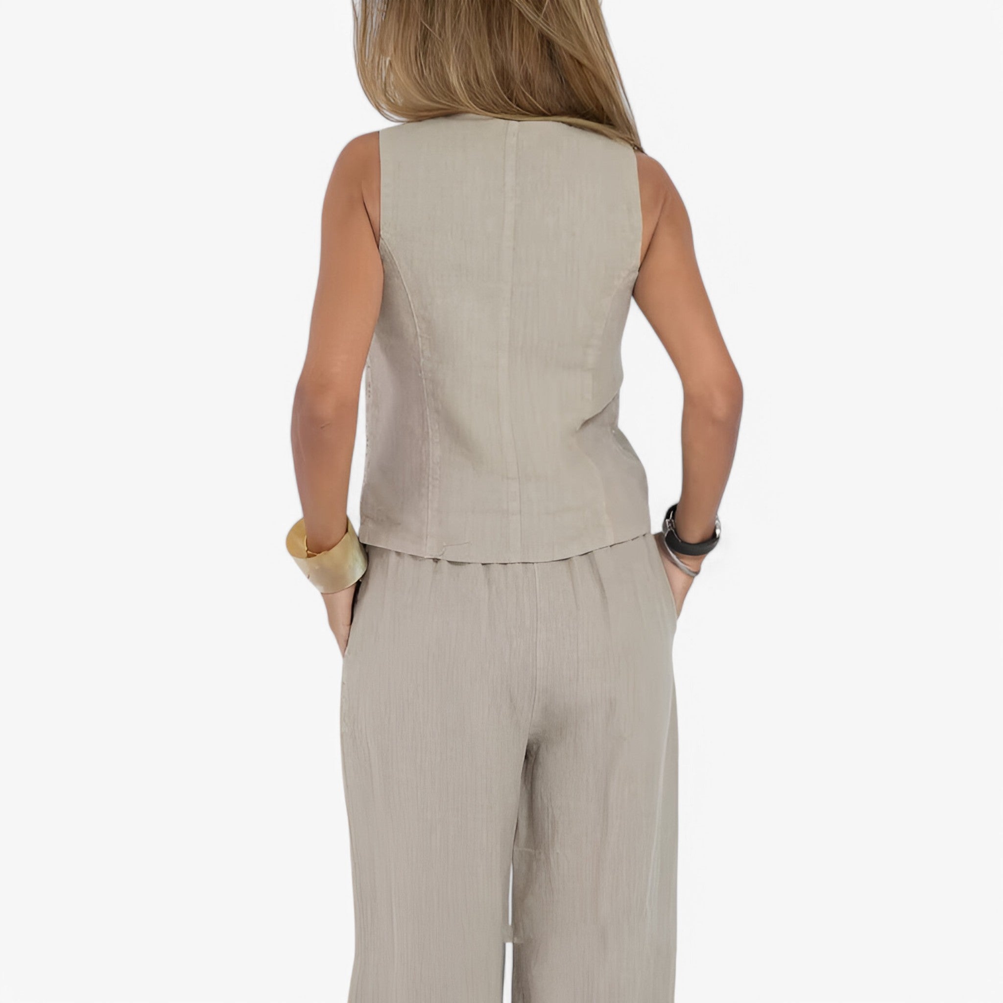 Gilet senza maniche (con pantaloni coordinati gratuiti) - - coordinati gilet gilet maniche gratuiti maniche outfit sets pantaloni - Concept Palermo