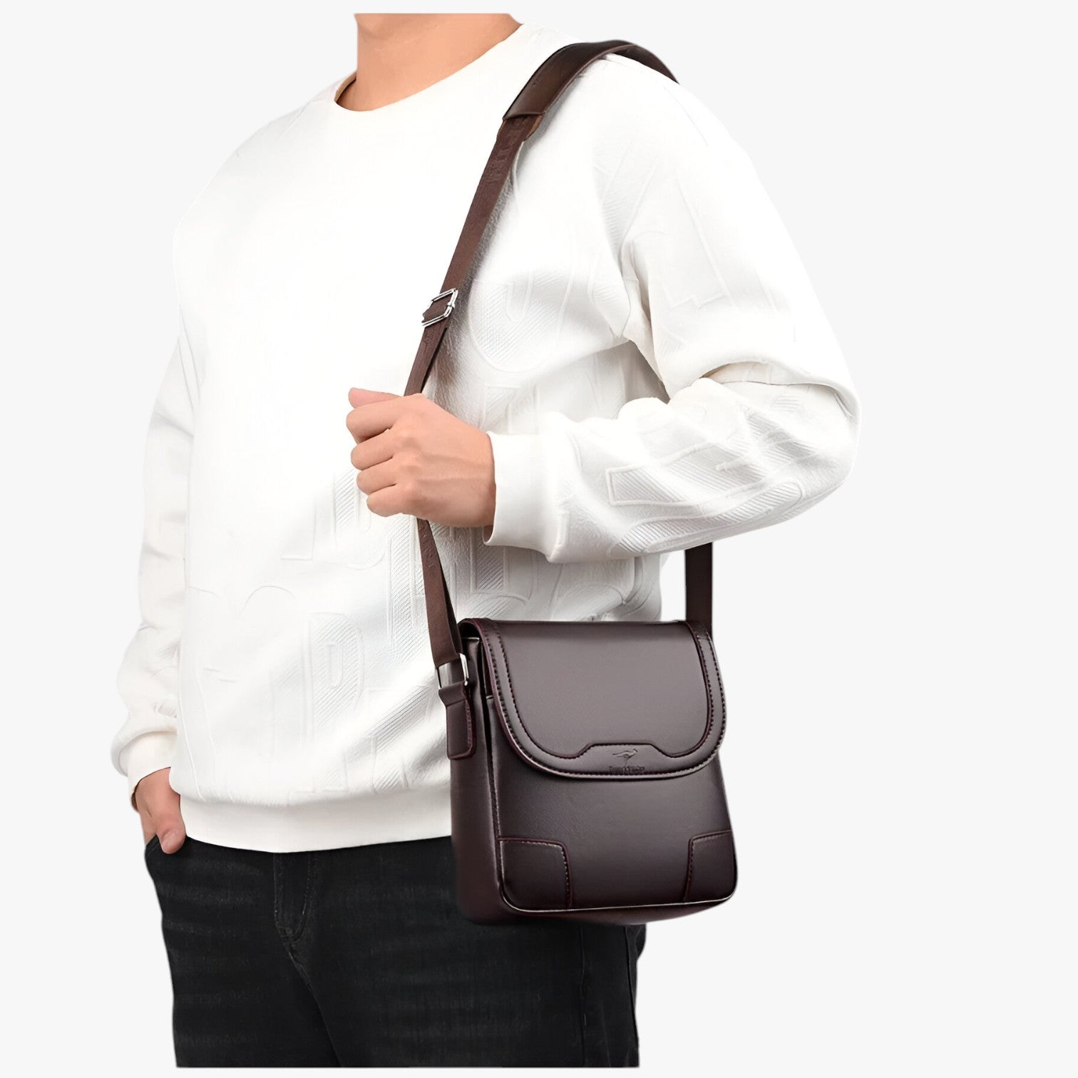 Borsa a Spalla di Lusso in Pelle –, Compatta e Pratica Uomo - - Bags borsa borsa spalla compatta mens bag pelle pratica Shoulder Bags spalla uomo - Concept Palermo