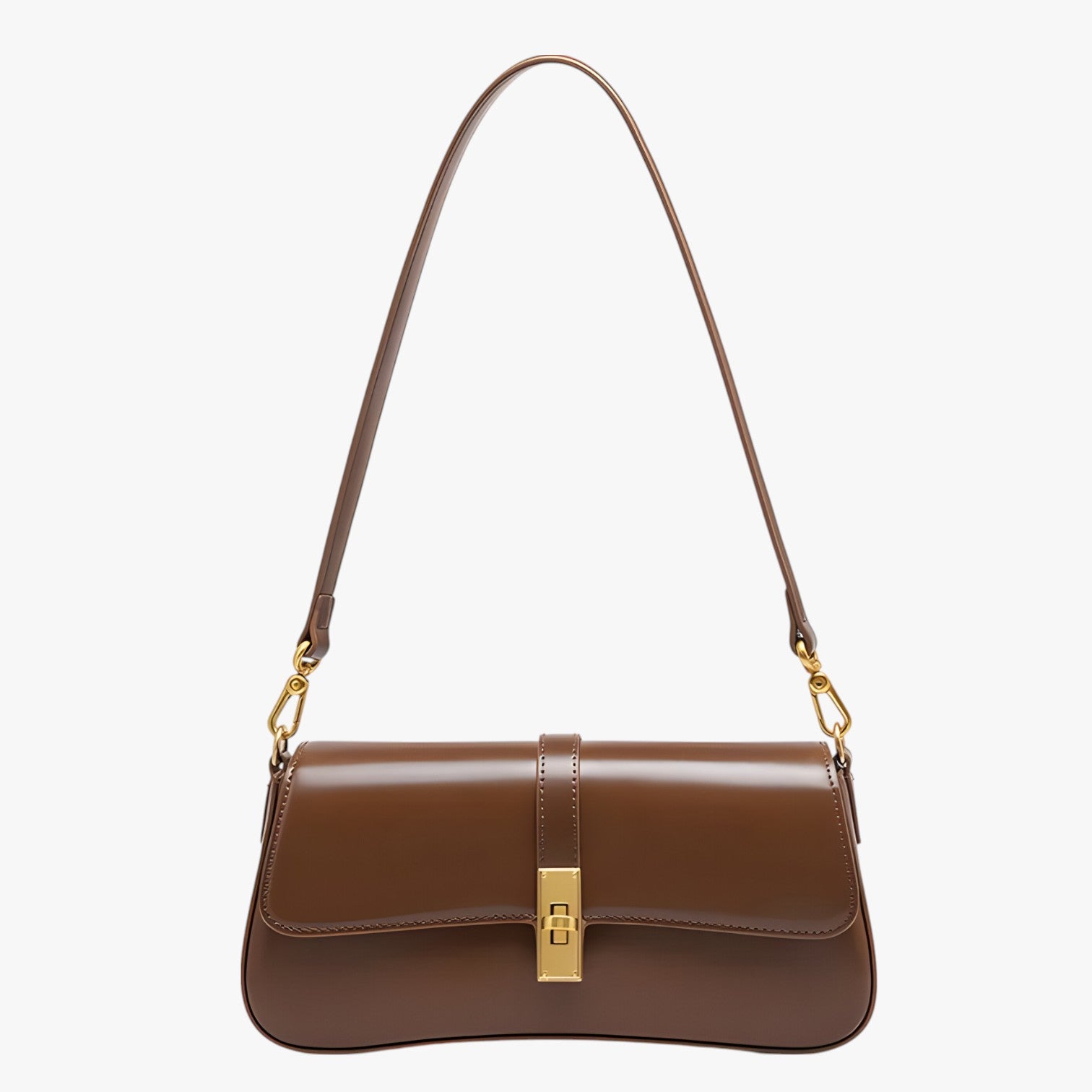 Borsa Baguette Donna in Vera Pelle Nera di Lusso, Elegante e Compatta - - bag Bags baguette borsa borsa baguette donna handbags pelle Shoulder Bags vera women bags Women's handbags - Concept Palermo