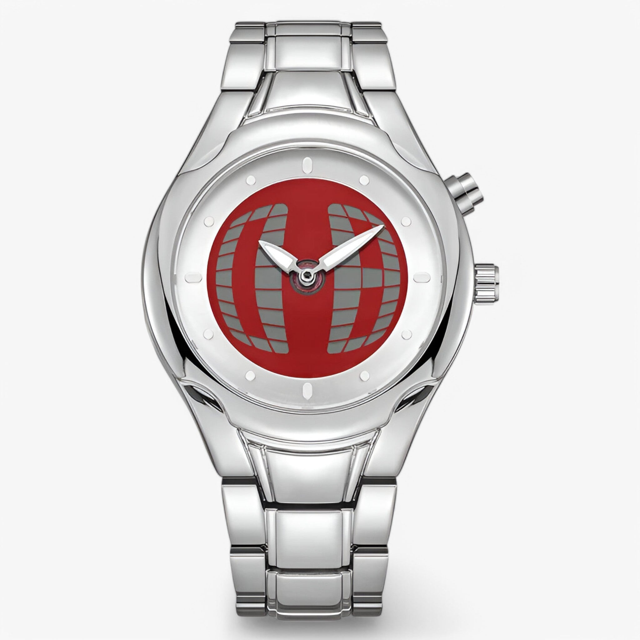 Orologio Uomo Retrò in Acciaio Inossidabile Argento - Stile Vintage Elegante - Rosso - accessoires acciaio horloges inossidabile orologio orologio retr retr uomo watches - Concept Palermo
