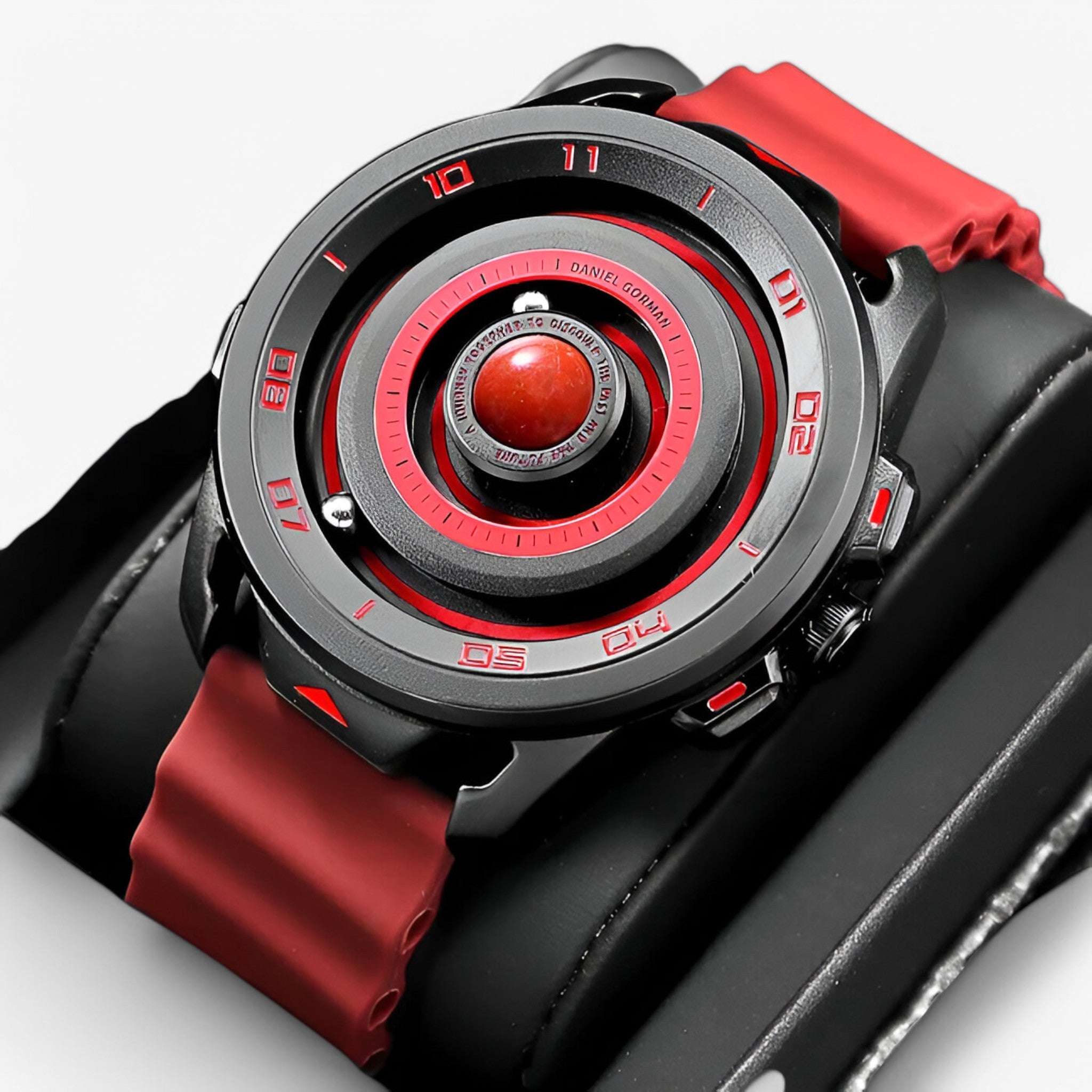Orologio Sportivo al Quarzo con Design Magnetico Rosso Uomo - - design magnetico mens watch orologio orologio sportivo quarzo sportivo uomo watch for men watches - Concept Palermo