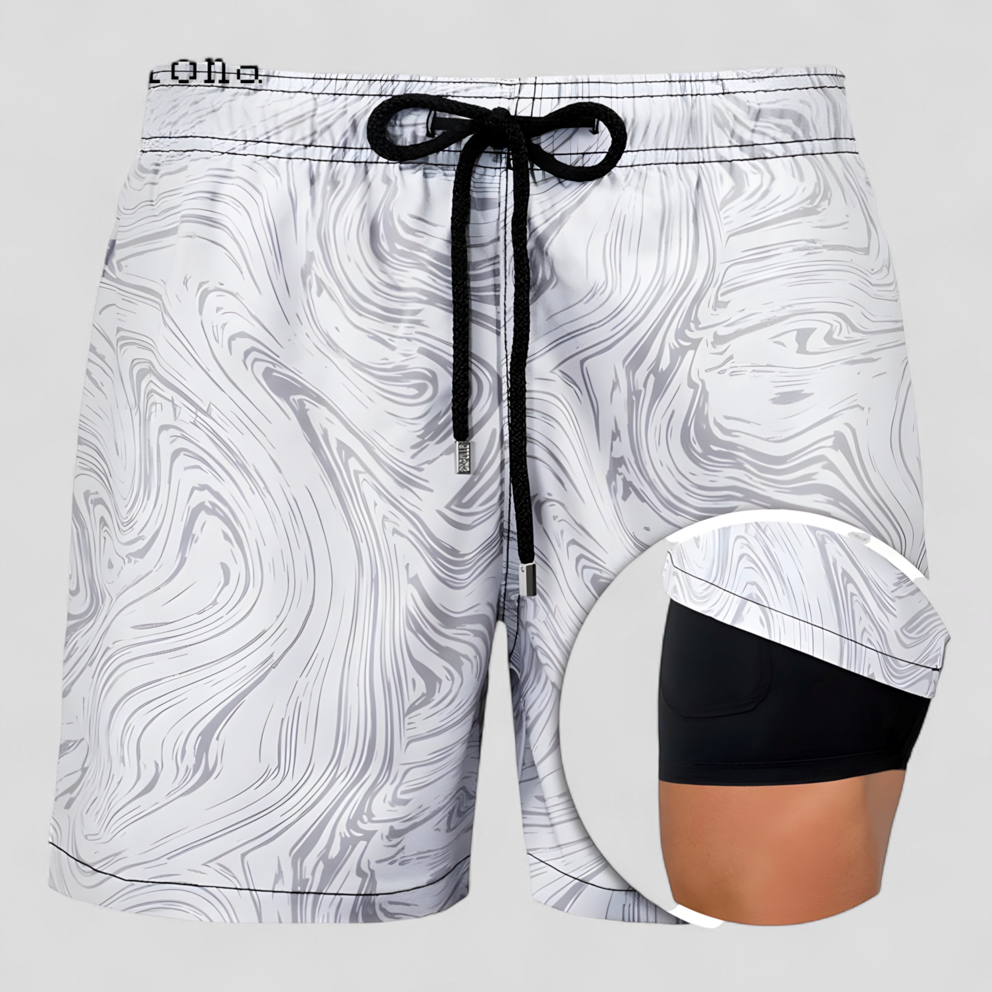 Costume da Bagno Uomo Asciugatura Rapida con Tasche Laterali, Pantaloncino Mare - Bianco - abbigliamento mare asciugatura cintura con cordino costume costume da bagno costume da bagno rapido costume da bagno uomo costume elegante costume per attività acquatiche costume uomo nuoto e sport acquatici rapida shorts shorts da nuoto tasca interna costume tasche uomo - Concept Palermo
