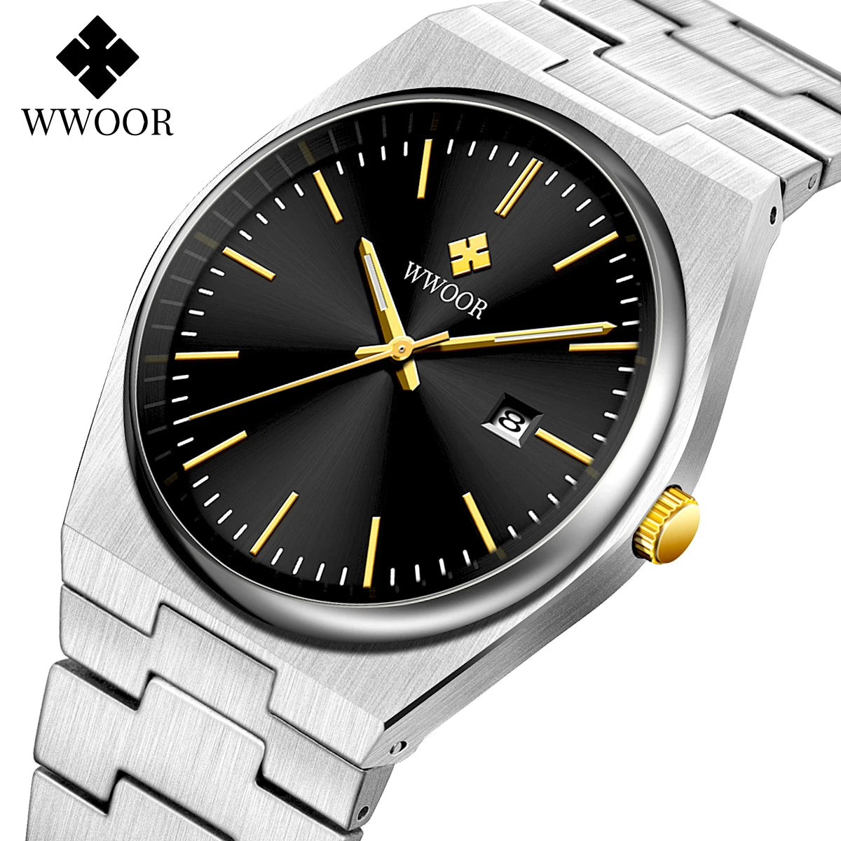 WWOOR Top Brand VJ32 Quartz Movement Watch for Men 316L Stainless Steel Business Watch Waterproof Luminous Men's Watches - - accessoires brand business horloges luminous movement quartz stainless steel watch watches - Concept Palermo