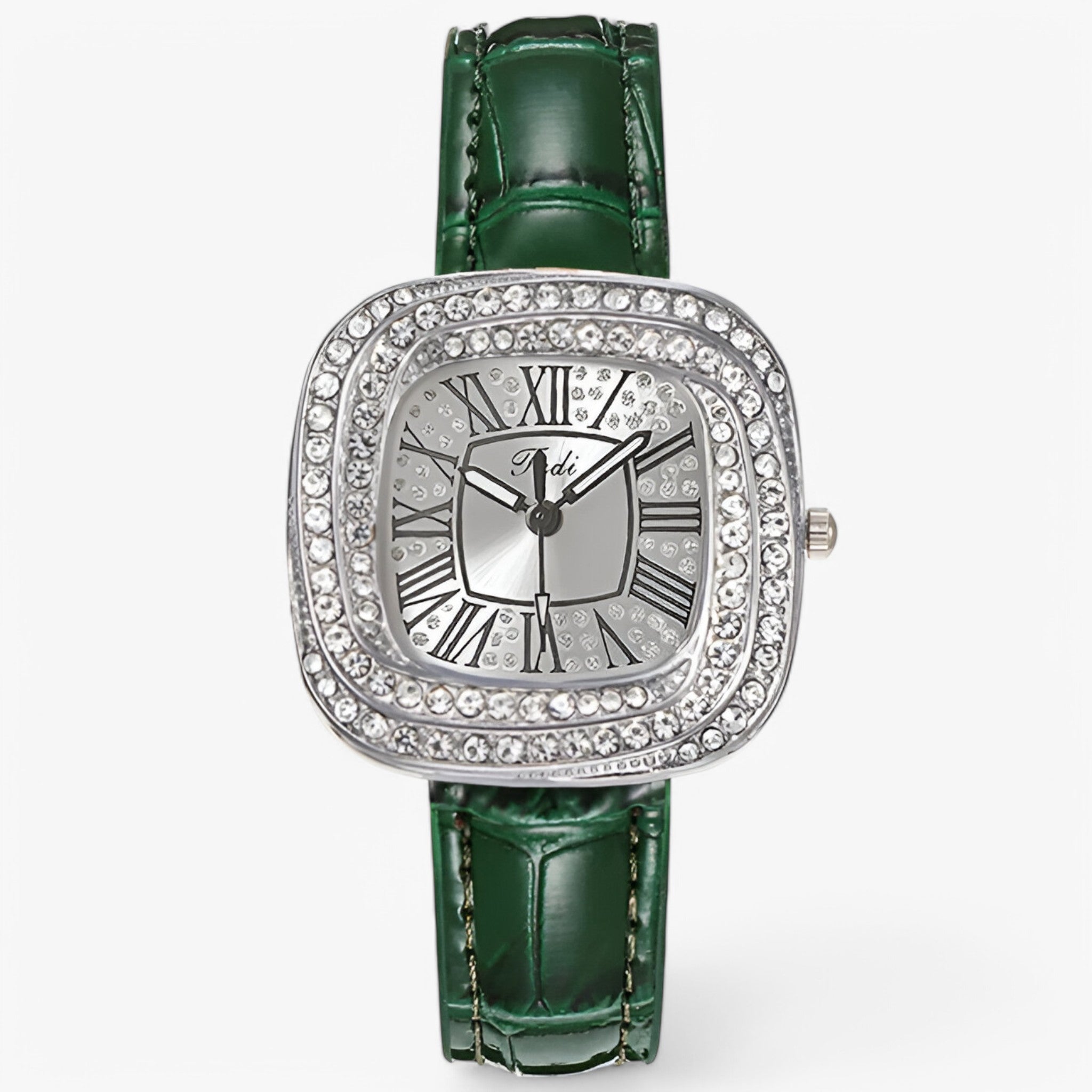 Orologio da Donna in Pelle Verde con Diamanti - Verde - diamanti donna female watch orologio orologio donna pelle watch for women watches - Concept Palermo