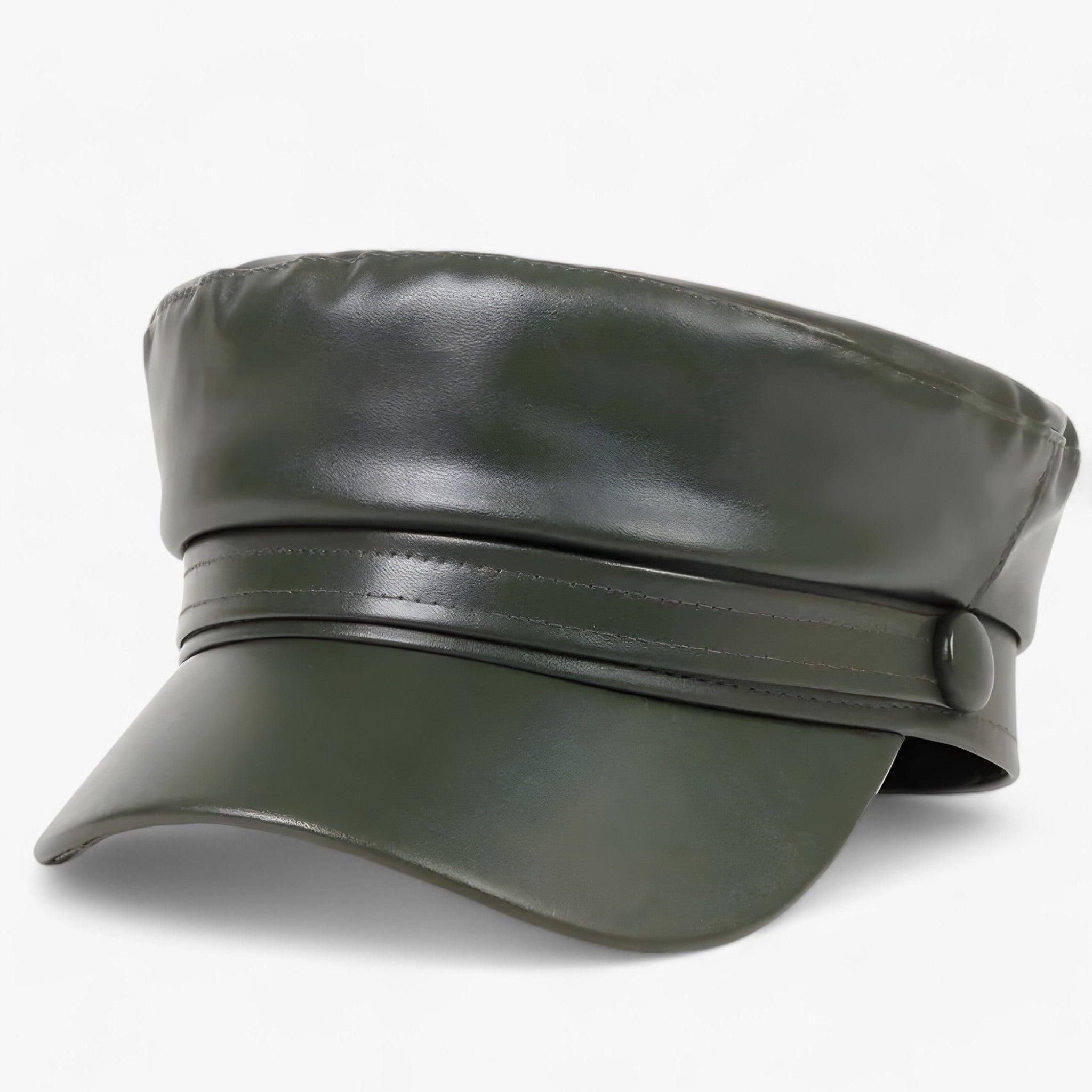 Cappello Donna Nova piatto ottagonale in pelle PU nero elegante - Verde - cappello cappello donna donna nova ottagonale pelle piatto women's hat - Concept Palermo