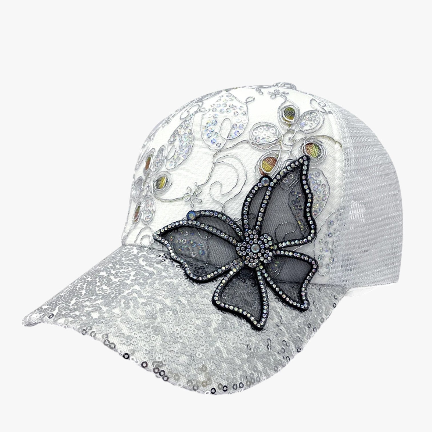Cappello da Baseball Donna in Denim Brillante con Fibbia Regolabile Lino - bianca 54cm-60cm - baseball brillante cappello cappello baseball denim donna fibbia hat Hat for girls hats lino women hat - Concept Palermo