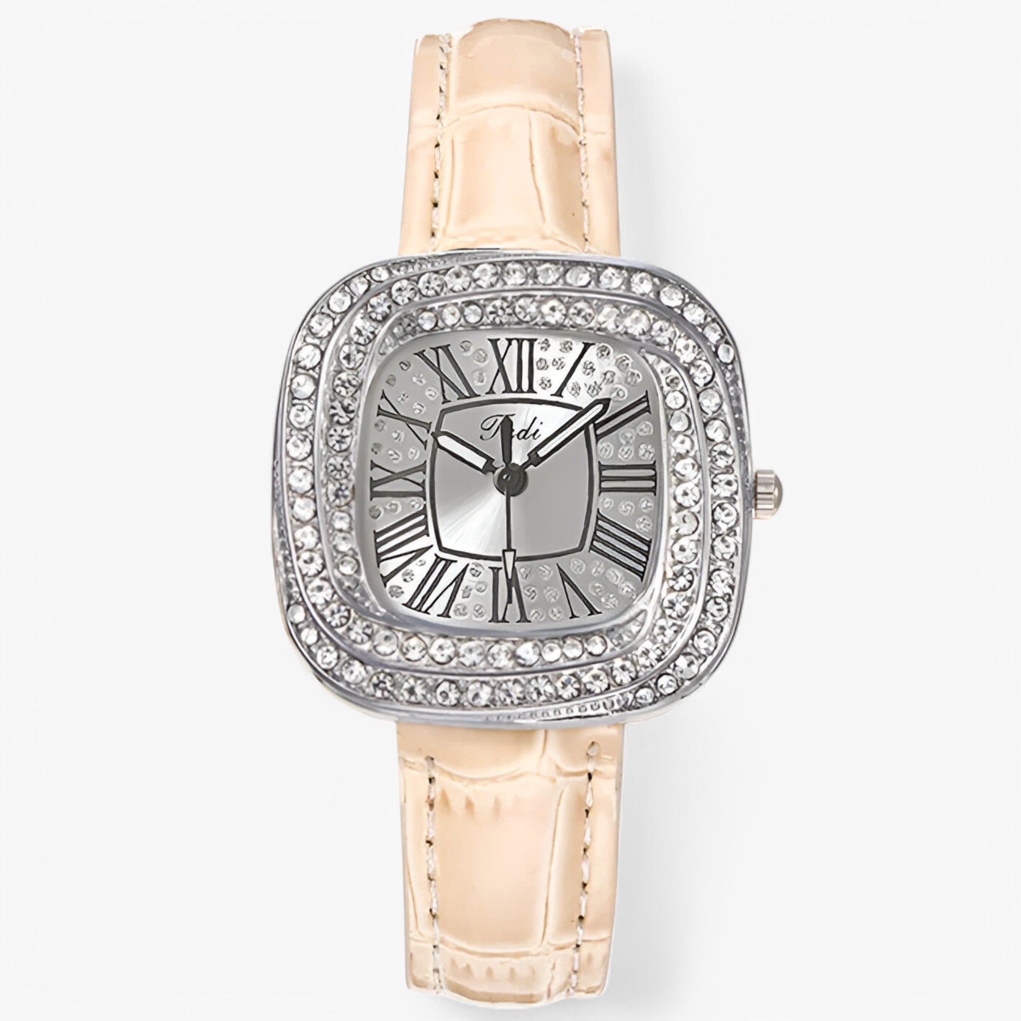 Orologio da Donna in Pelle Verde con Diamanti - Crema - diamanti donna female watch orologio orologio donna pelle watch for women watches - Concept Palermo