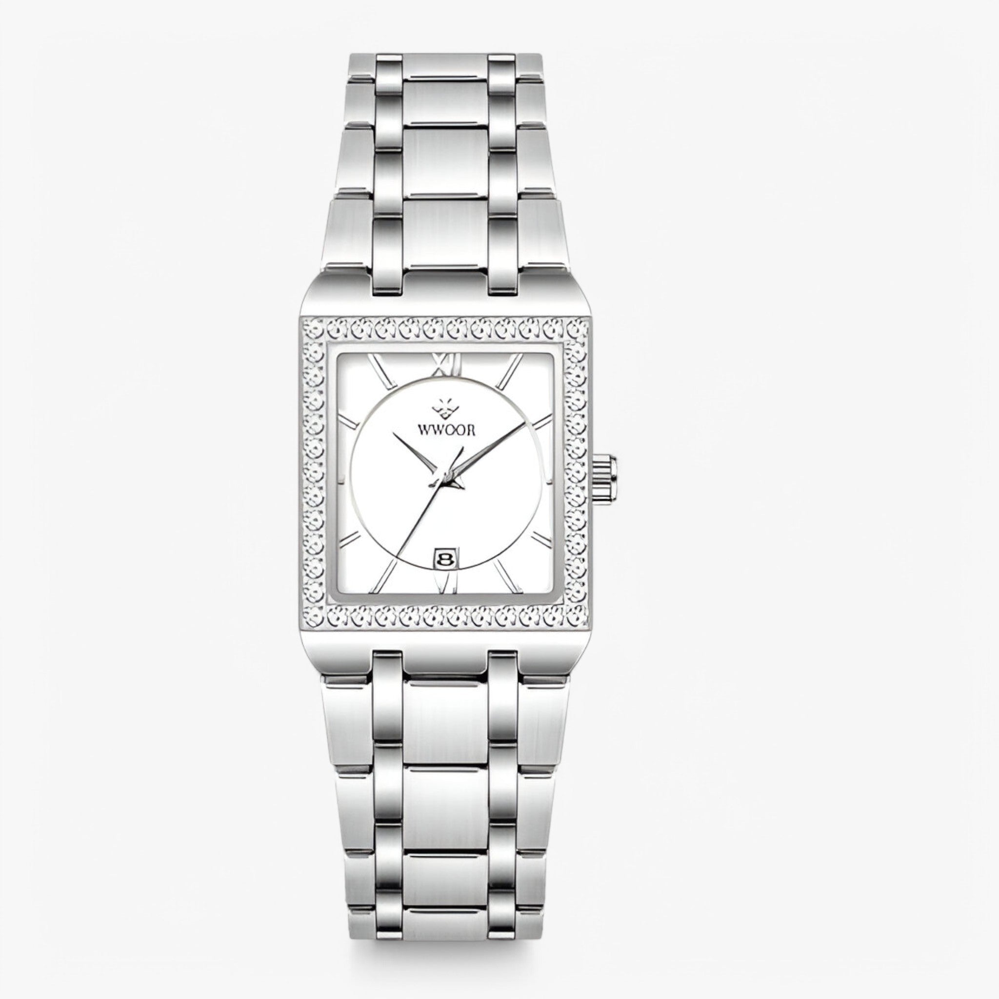 Orologio da Donna con Diamanti Quadrati - bianco argento - diamanti donna orologio orologio donna quadrati watch for women watches women watch - Concept Palermo