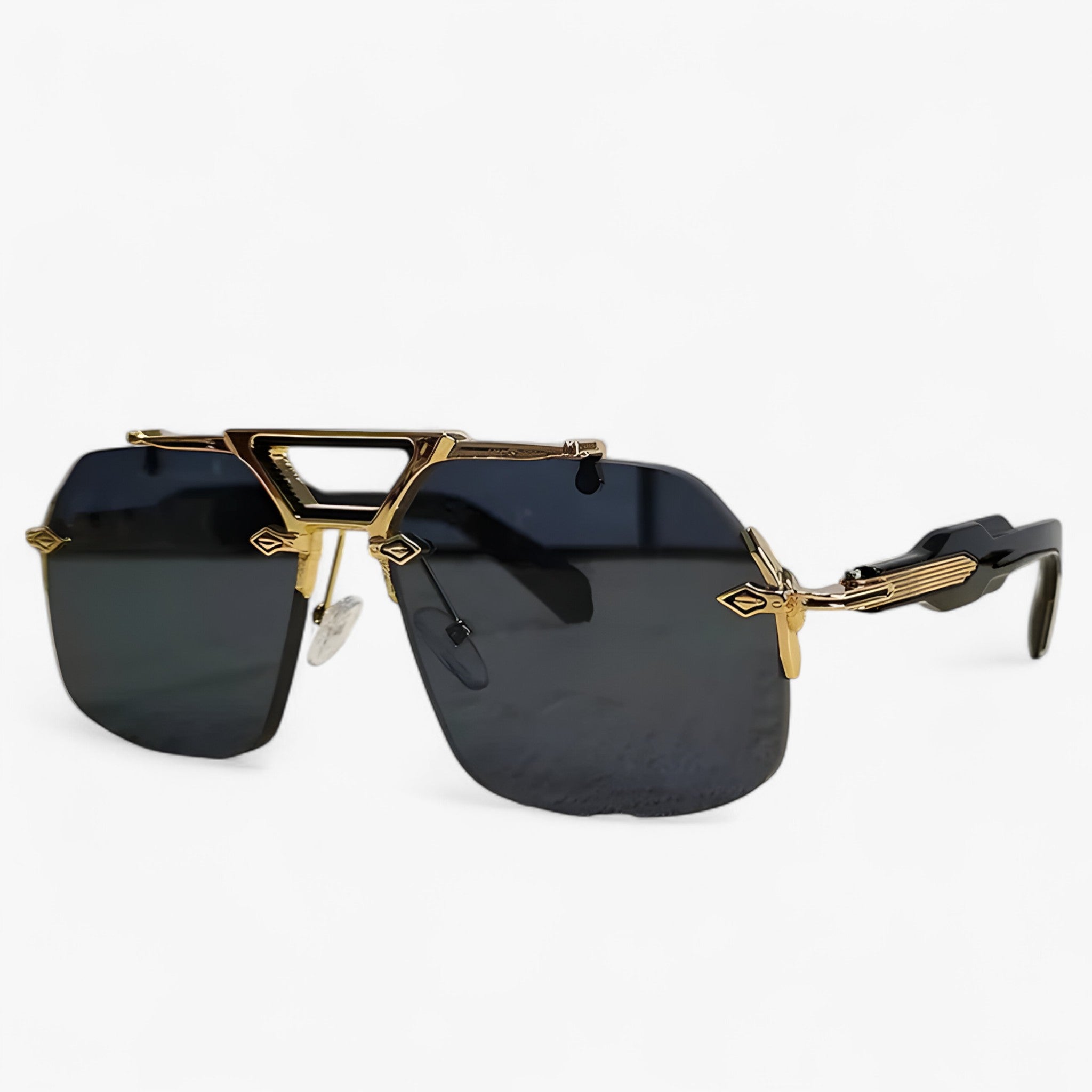 Occhiali da sole oversize punk senza montatura in metallo Uomo - Oro Grigio - Fashion Sunglasses men sunglasses polarized mens sunglasses metallo montatura occhiali occhiali sole oversize Polarized man sunglasses punk sole sunglasses sunglasses polarized men - Concept Palermo