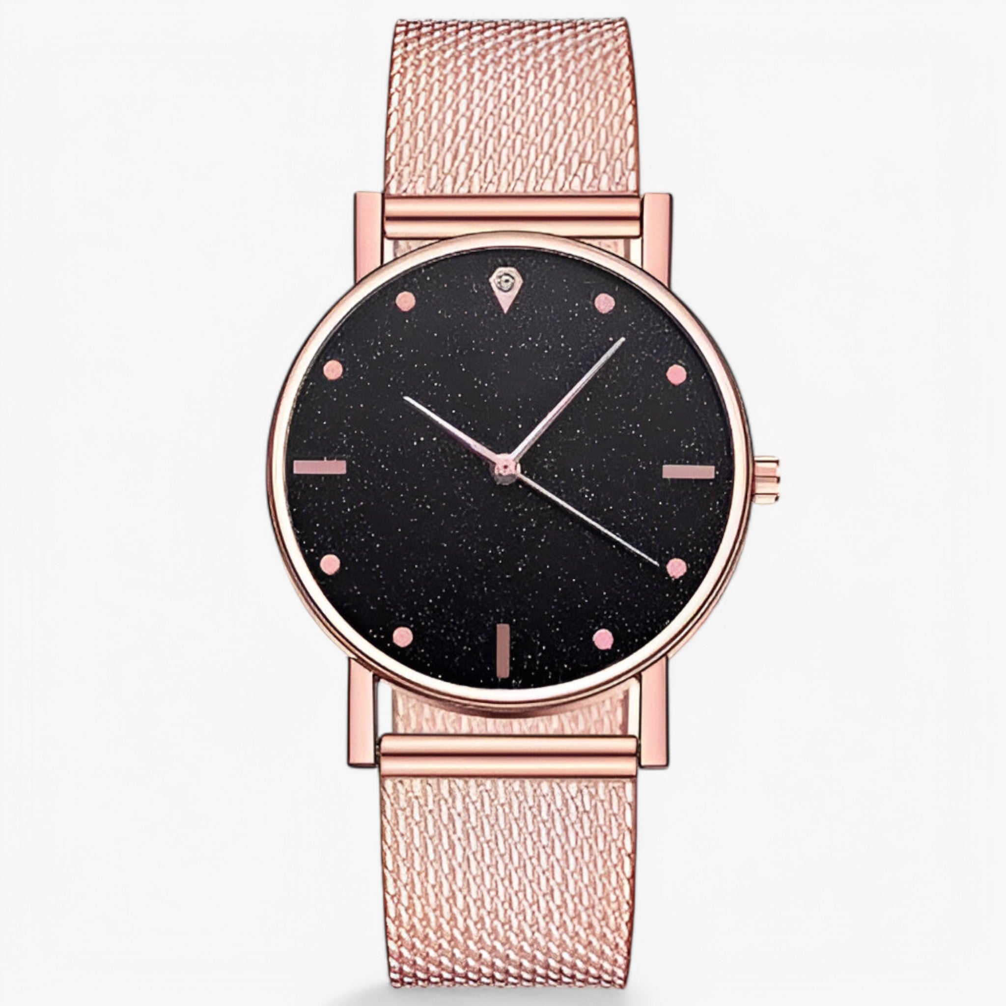 Orologio da Uomo in Oro Rosa con Quadrante a Cuore, Elegante e Moderno - Oro rosa Nera-3 - cuore female watch orologio orologio quadrante quadrante uomo watch for women watches - Concept Palermo