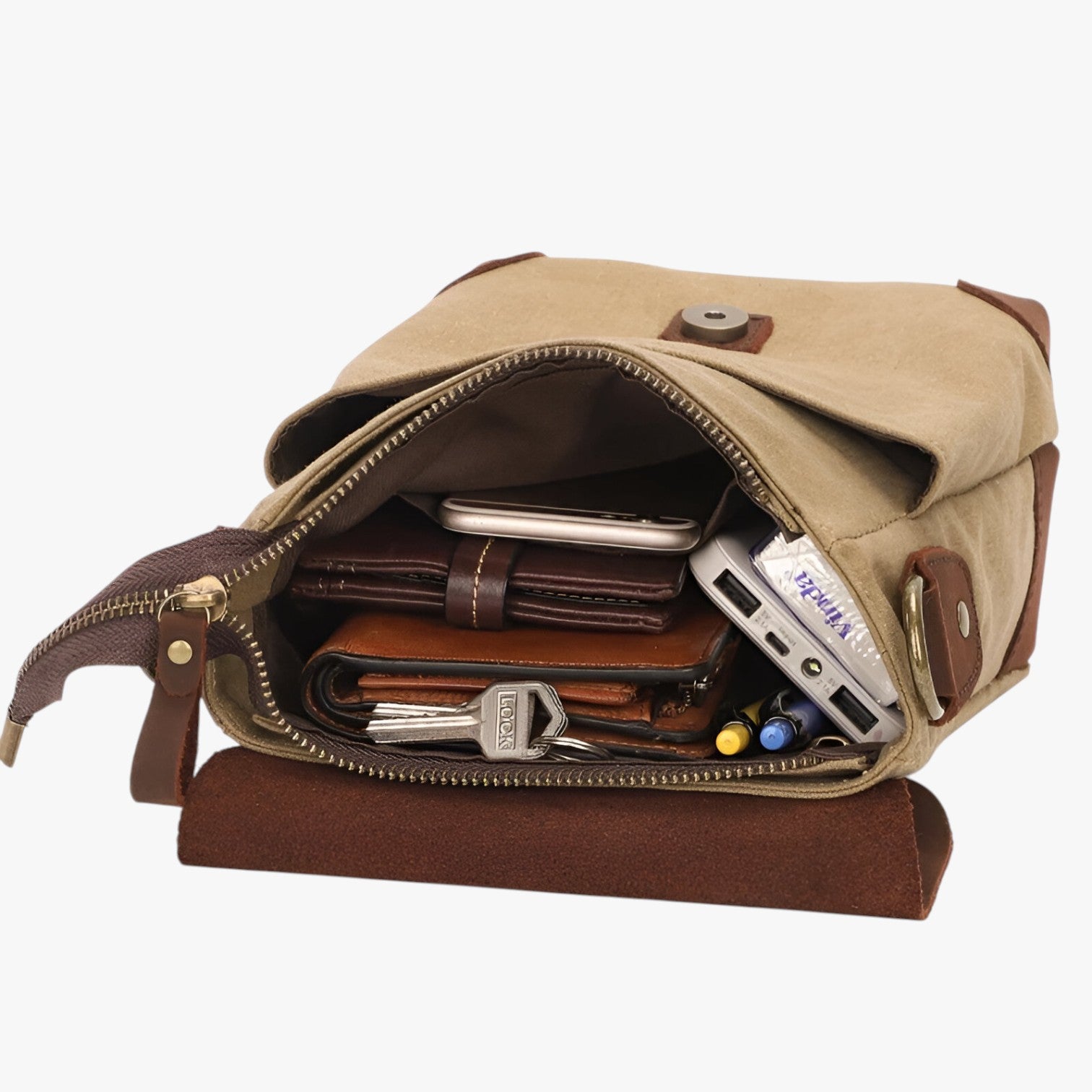 Borsa a tracolla vintage in tela e pelle Donna - - Bags bags for men borsa borsa tracolla donna handbags pelle Shoulder & Crossbody Bags Shoulder Bags tela tracolla vintage - Concept Palermo