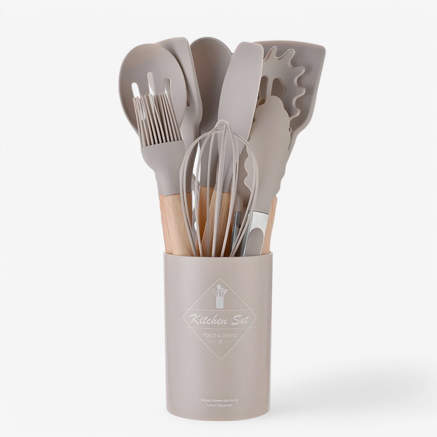 Set di accessori da cucina in silicone – resistente al calore, antiaderente e durevole Uomo - Khaki 12Pezzi - accessori accessori cucina antiaderente calore cucina Kitchen kitchen & dining kitchen accessory kitchen tools resistente silicone - Concept Palermo