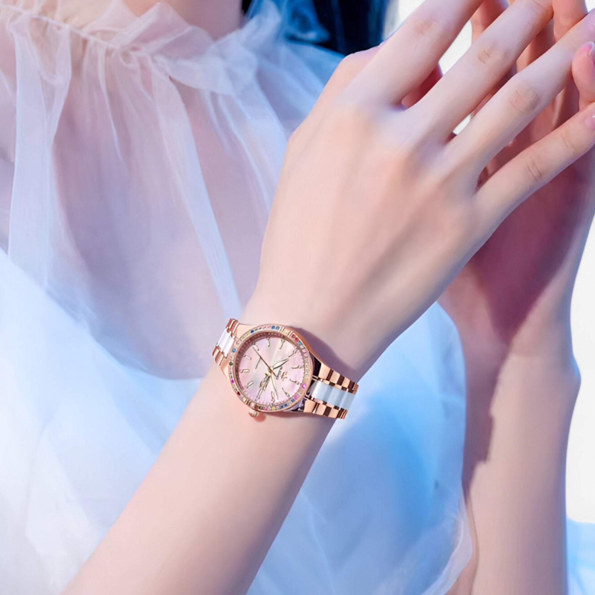Orologio Automatico da Donna di Lusso Meccanico, Elegante, con Bracciale in Acciaio Inox - - automatico donna female watch meccanico movimento orologio orologio automatico watch for women watches - Concept Palermo