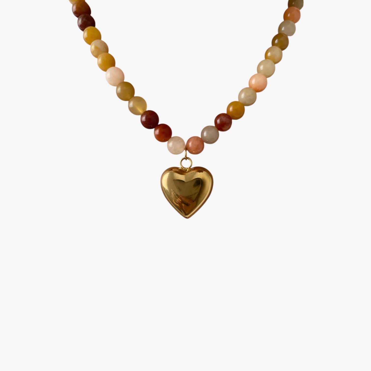 Collana di perline impermeabile colorata con cuore dorato Lana - - collana collana perline colorata cuore elegant womens necklaces impermeabile jewelry lana NECKLACES Necklaces for Women perline - Concept Palermo