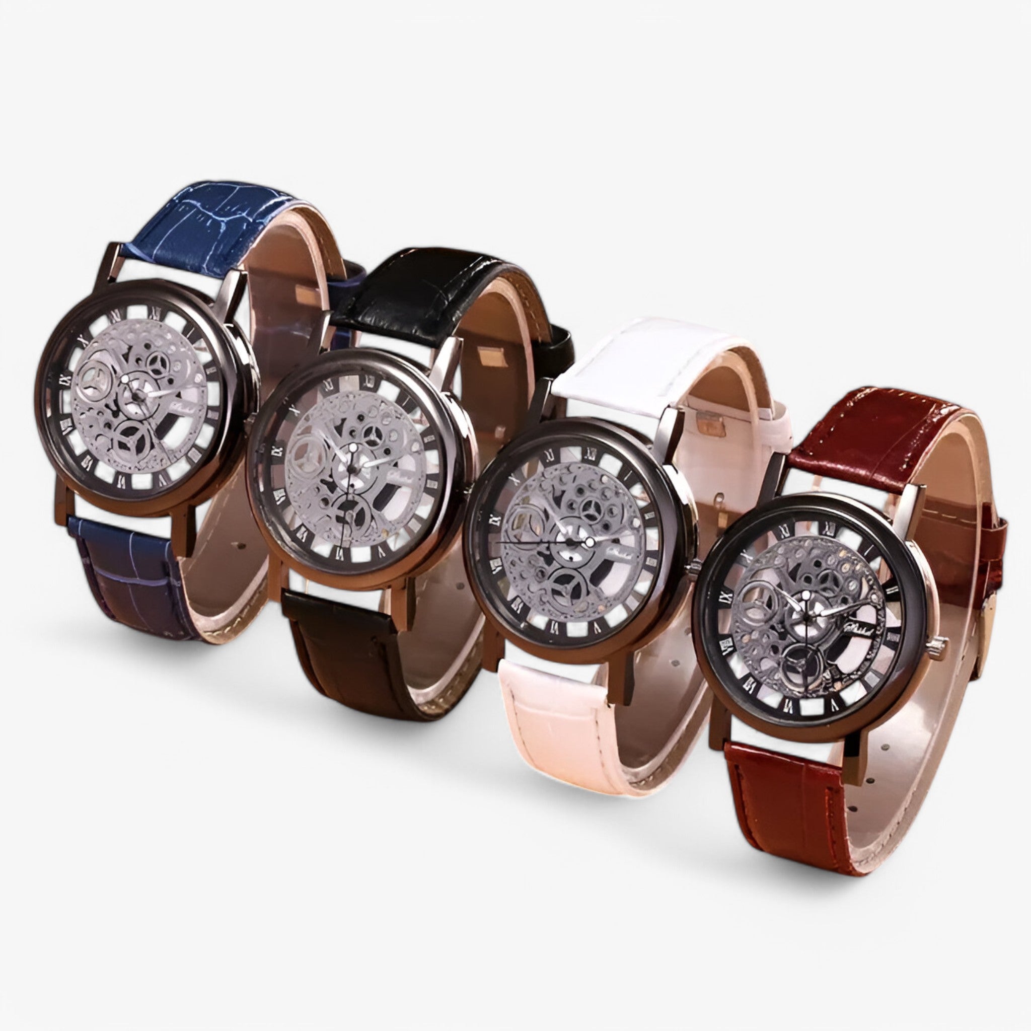 Orologio al quarzo con cinturino in pelle e quadrante romano - - accessoires cinturino horloges orologio orologio quarzo pelle quadrante quarzo romano watches - Concept Palermo