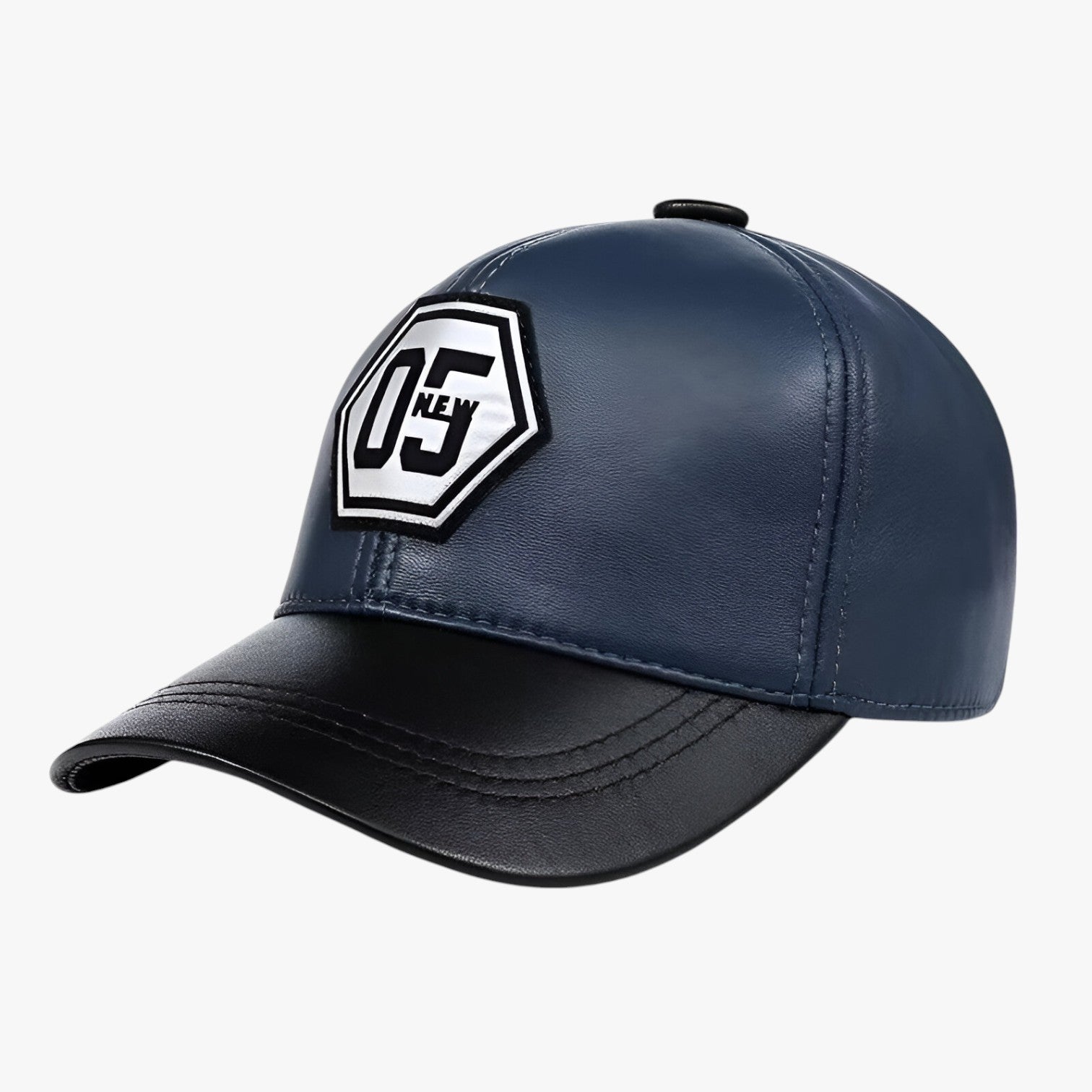 Cappello in pelle rossa – Protezione solare con design ricamato Uomo - Blu 55-58 cm regolabile - Baseball caps caps mens accessory - Concept Palermo