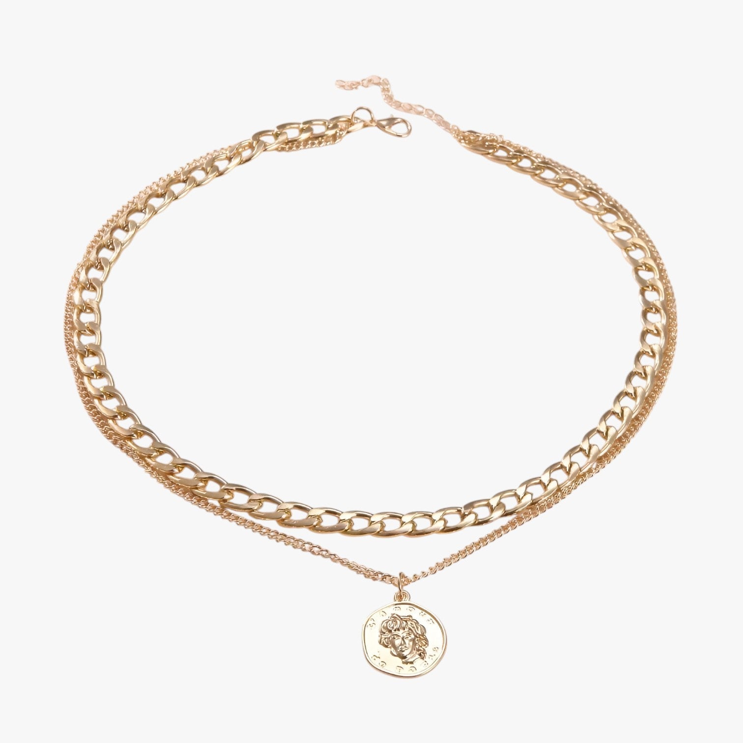 Collana con Monete a Più Strati Lana Donna - - collana collana monete donna jewelry lana monete Necklace NECKLACES Necklaces for Women strati - Concept Palermo