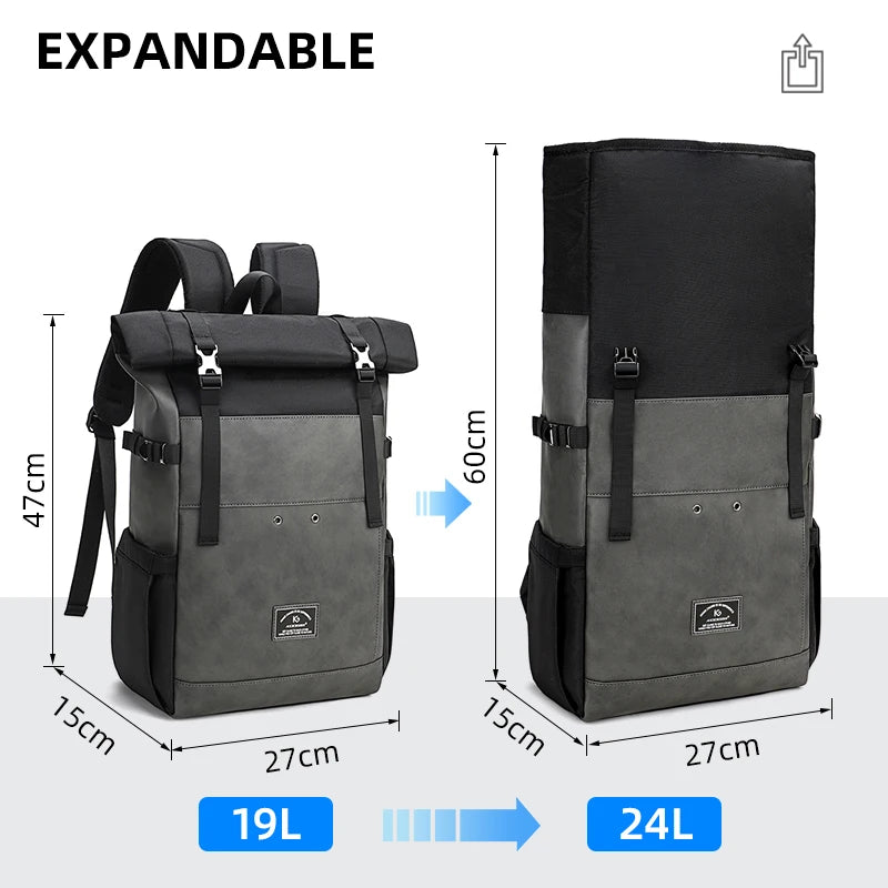 Men's Rolltop Backpack Yellow Travel Laptop Rucksack Waterproof Unisex Causal Daypack Mochila Bagpack for - - backpack bagpack causal daypack laptop Men mochila overig rolltop rolltop backpack Waterproof - Concept Palermo