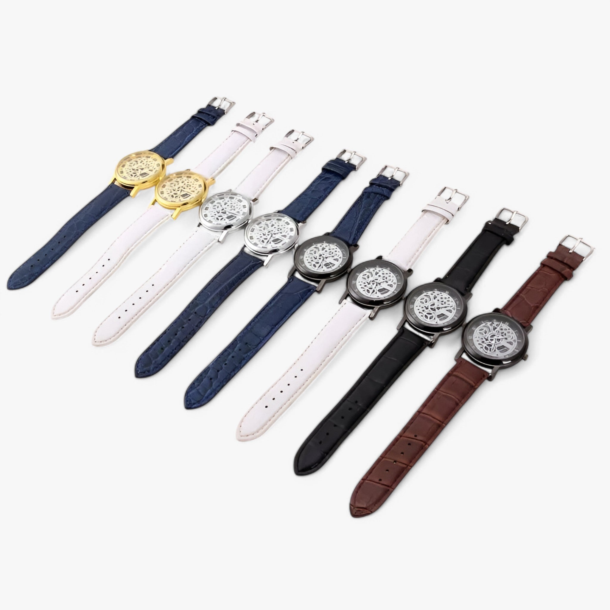 Orologio al quarzo con cinturino in pelle e quadrante romano - - accessoires cinturino horloges orologio orologio quarzo pelle quadrante quarzo romano watches - Concept Palermo