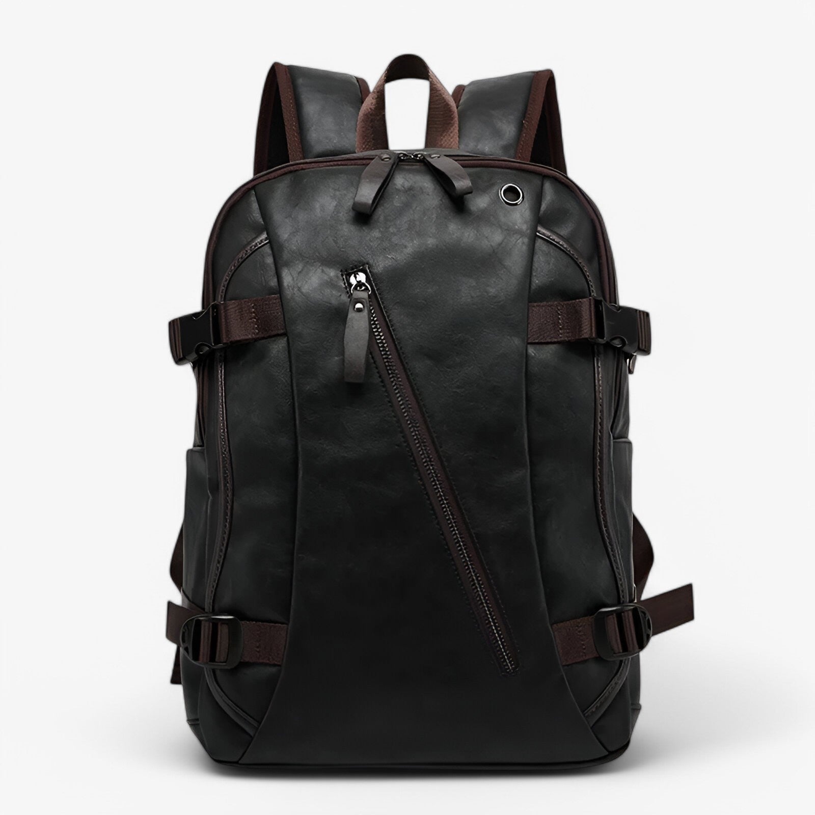 Zaino Uomo in Vera Pelle Nera - Elegante e Funzionale per Lavoro e Viaggio - Caffè nero - accessoires bags pelle tassen uomo zaino zaino pelle - Concept Palermo