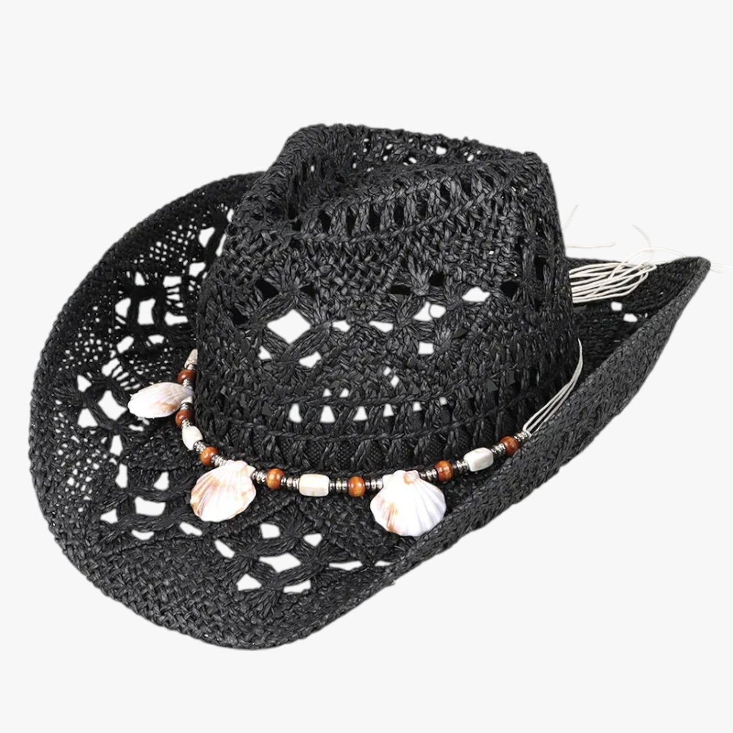 Cappello Cowboy Unisex in Paglia Vintage - Nero Circa 58cm - cappello cappello cowboy cowboy hat Hat for girls paglia unisex vintage women hat women's hat - Concept Palermo